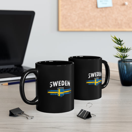 Scandi Nations - Sweden 11oz Black Mug