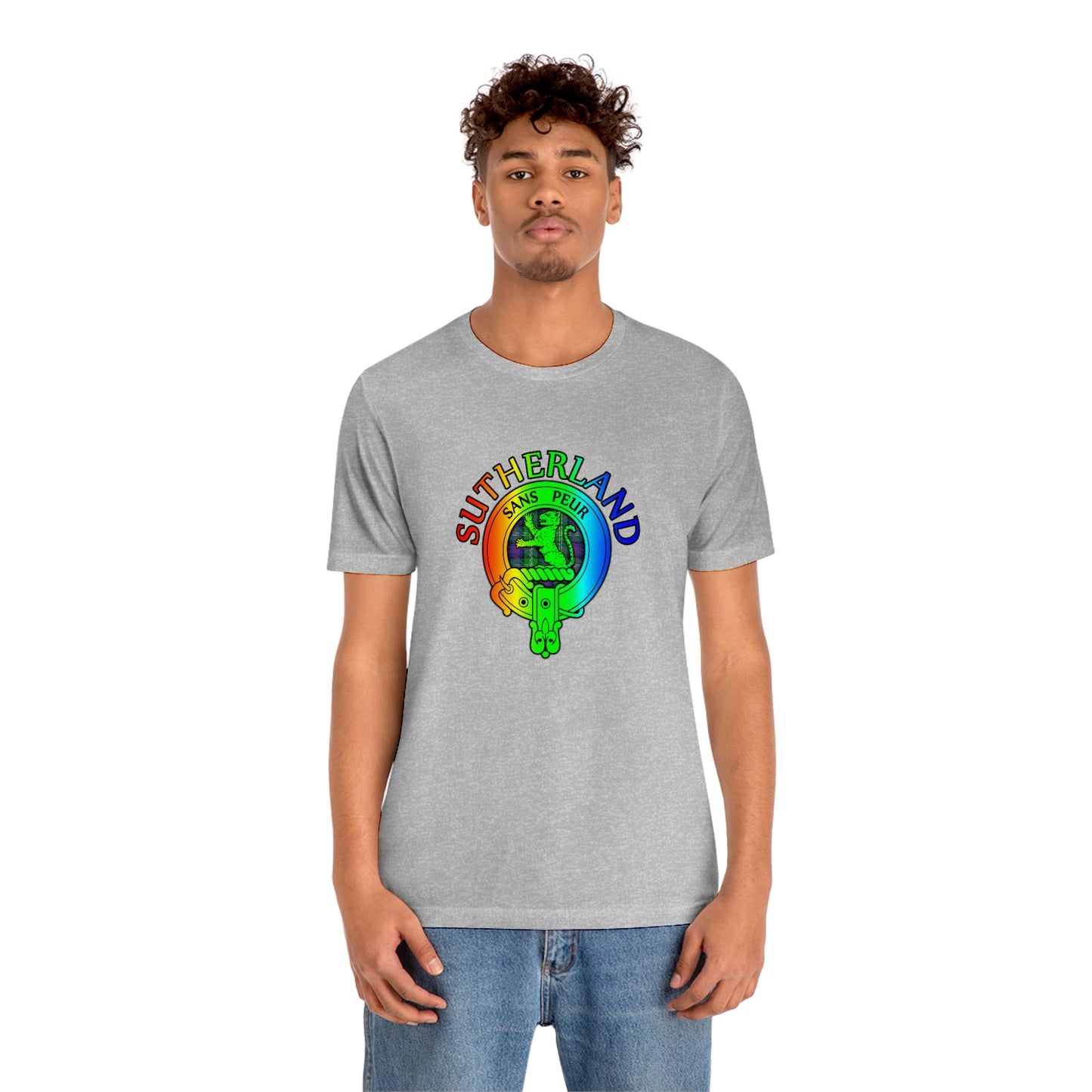 Clan Sutherland Rainbow Crest & Tartan T-Shirt