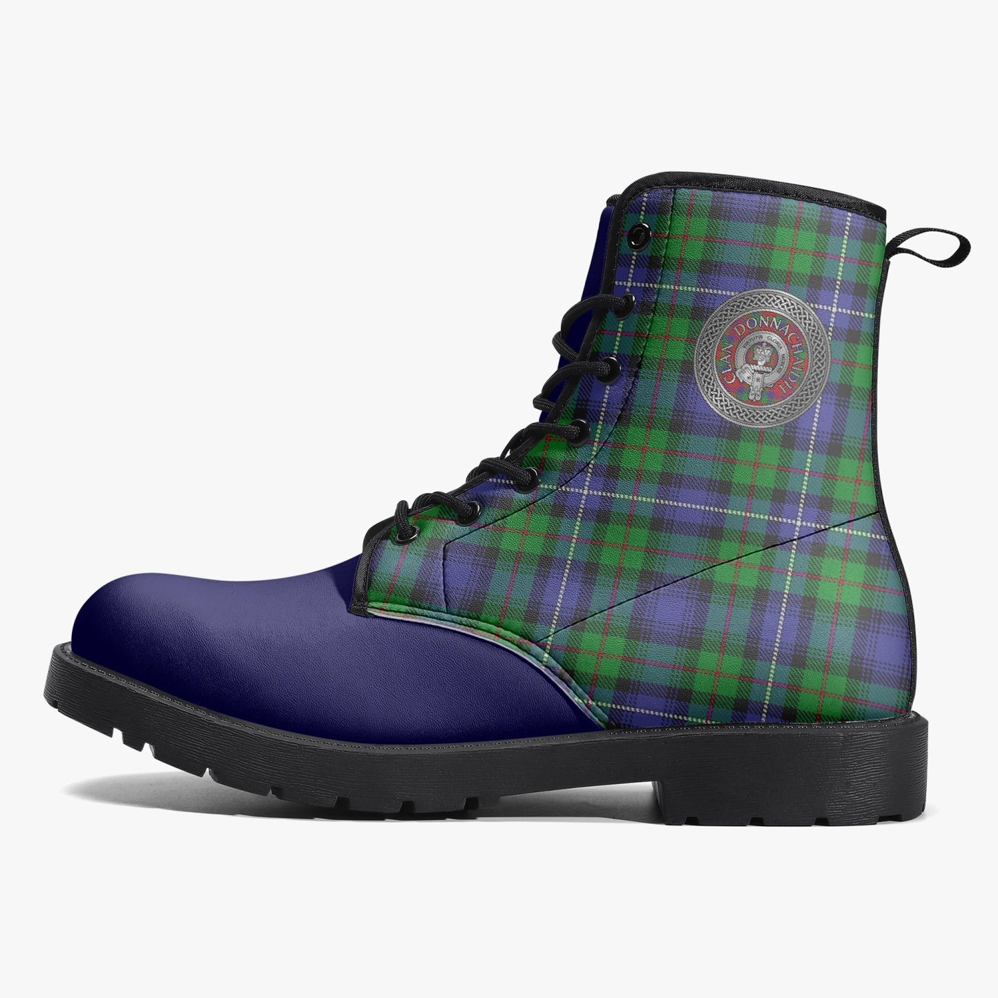 Clan Donnachaidh (Robertson) Crest & Hunting Tartan Leather Boots