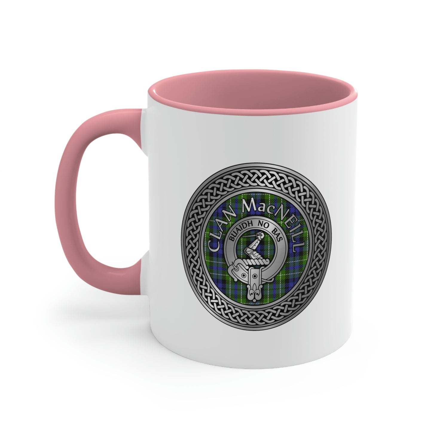 Clan MacNeill of Gigha Crest & Tartan Accent Coffee Mug, 11oz