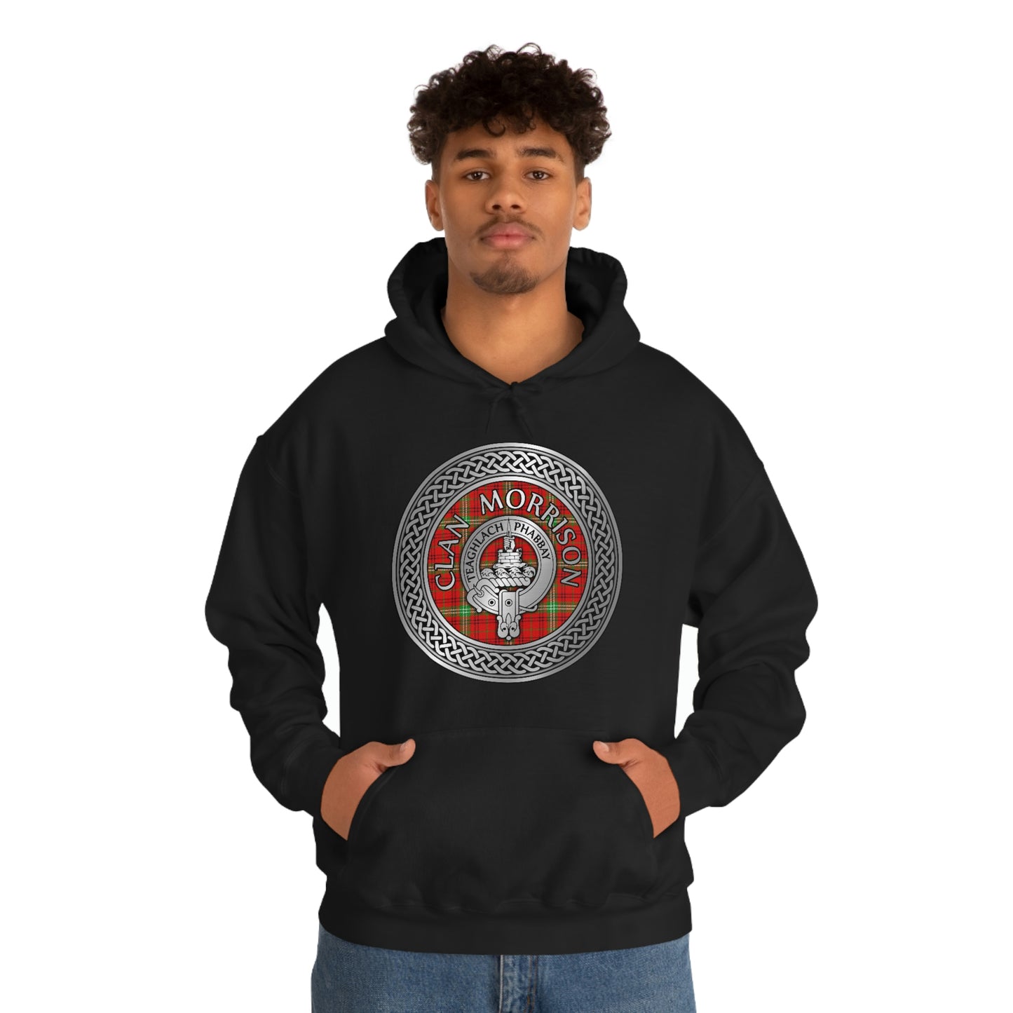 Clan Morrison Crest & Tartan Unisex Heavy Blend™ Hooded Sweatshirt