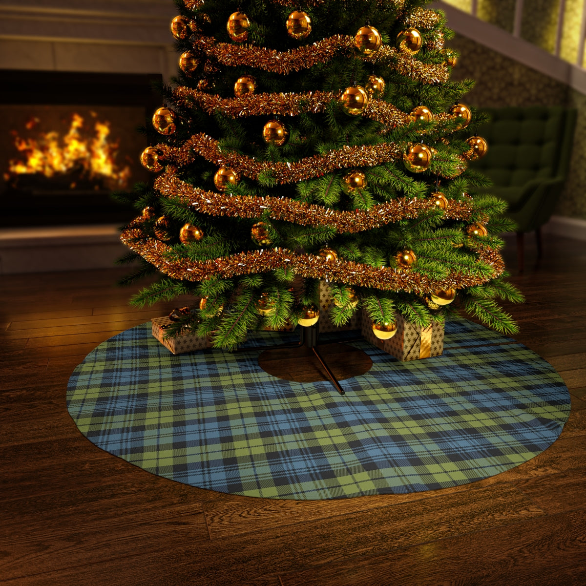 Clan Campbell Tartan Round Tree Skirt