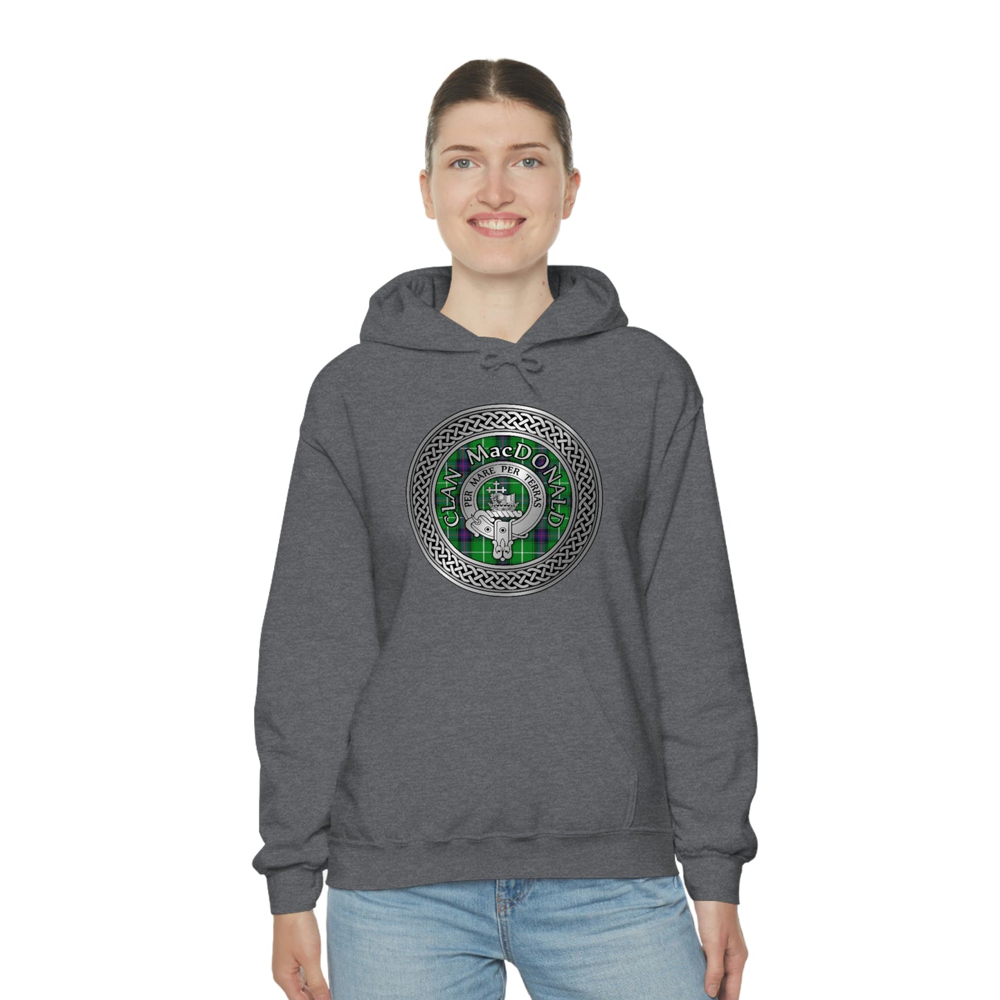 Clan MacDonald Crest & Tartan Unisex Heavy Blend™ Hooded Sweatshirt