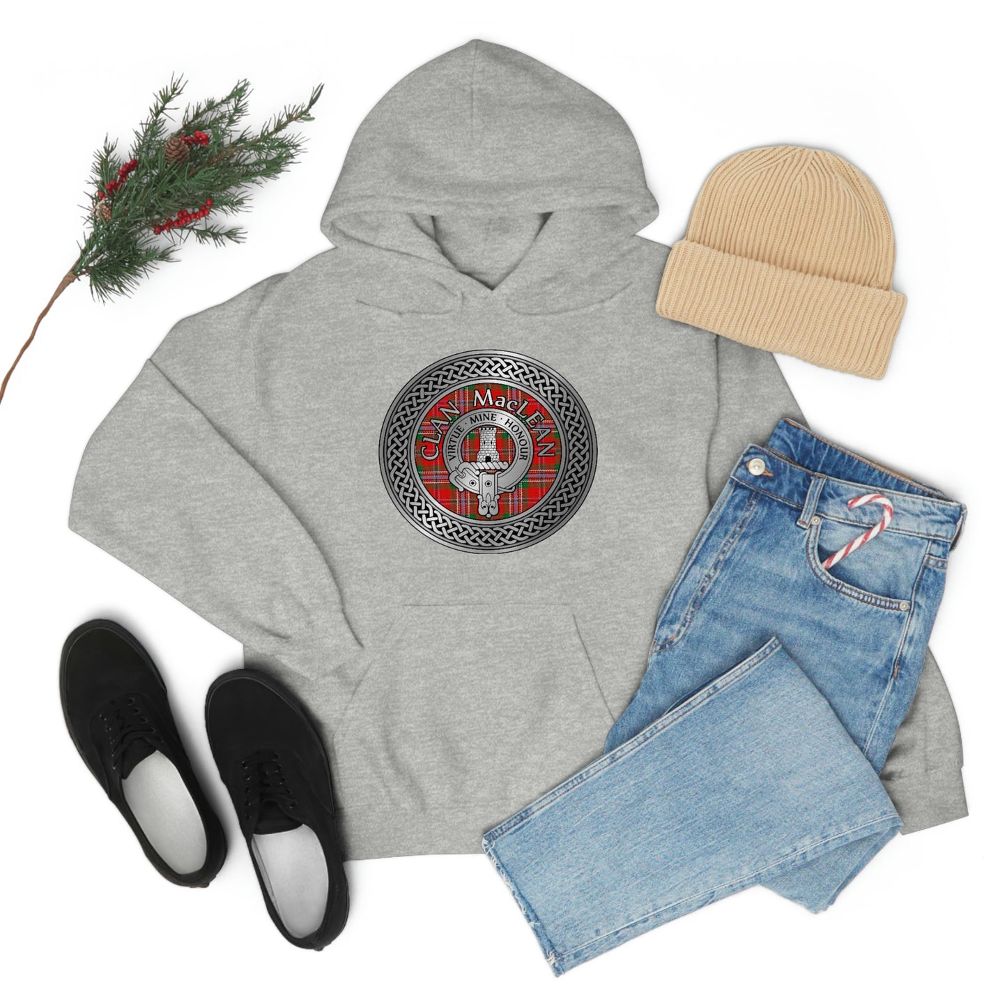 Clan MacLean Crest & Tartan Unisex Heavy Blend™ Hooded Sweatshirt