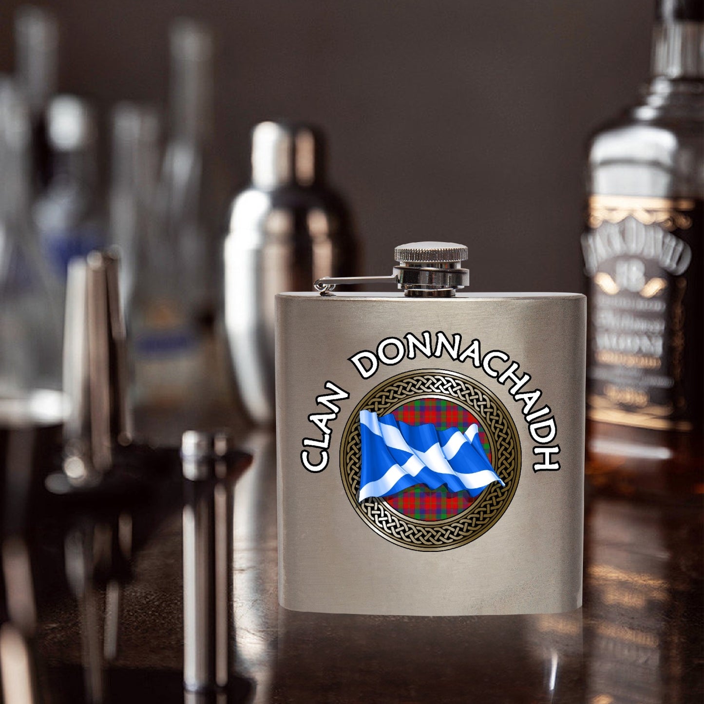 Clan Donnachaidh Tartan 6oz Stainless Steel Hip Flask