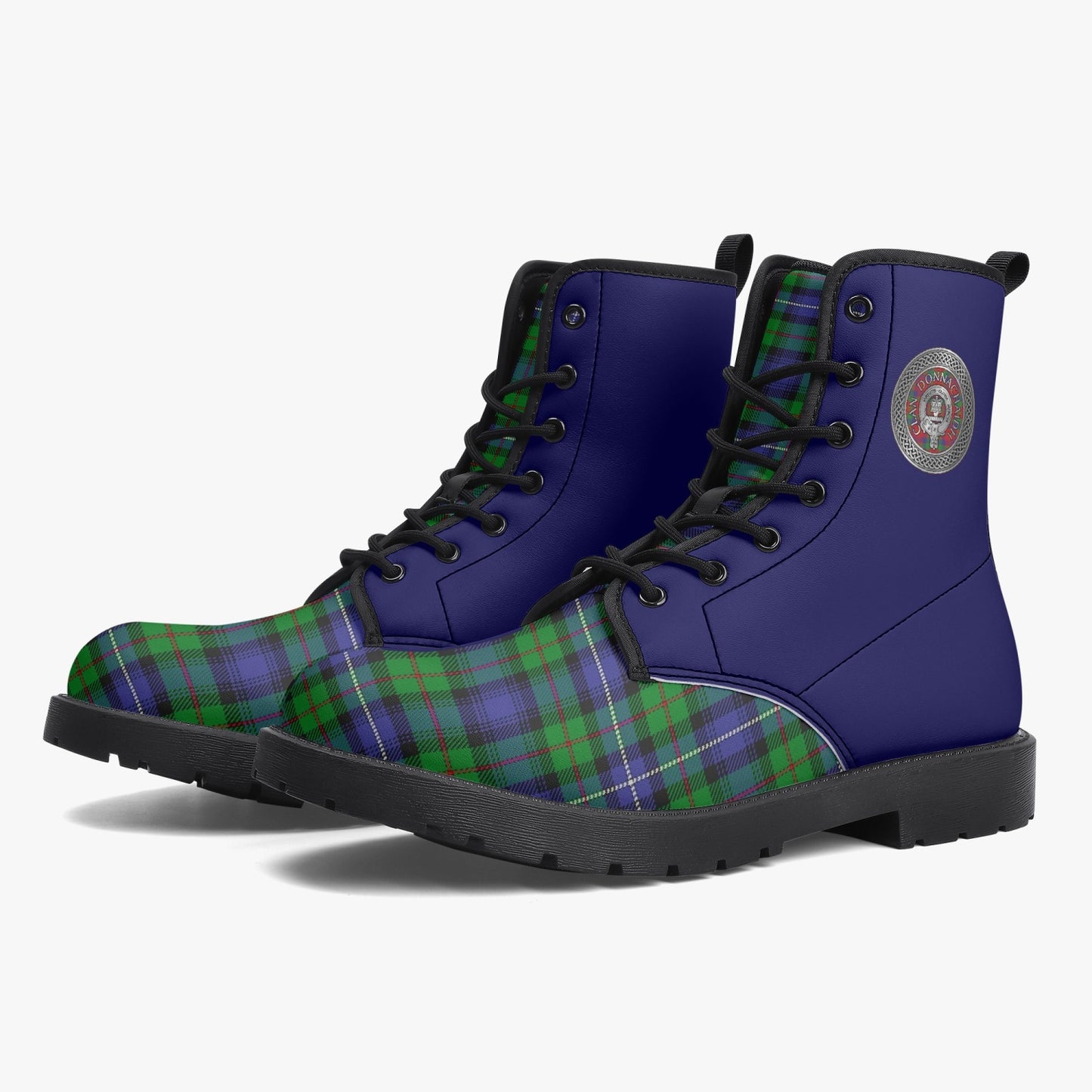 Clan Donnachaidh (Robertson) Crest & Hunting Tartan Leather Boots