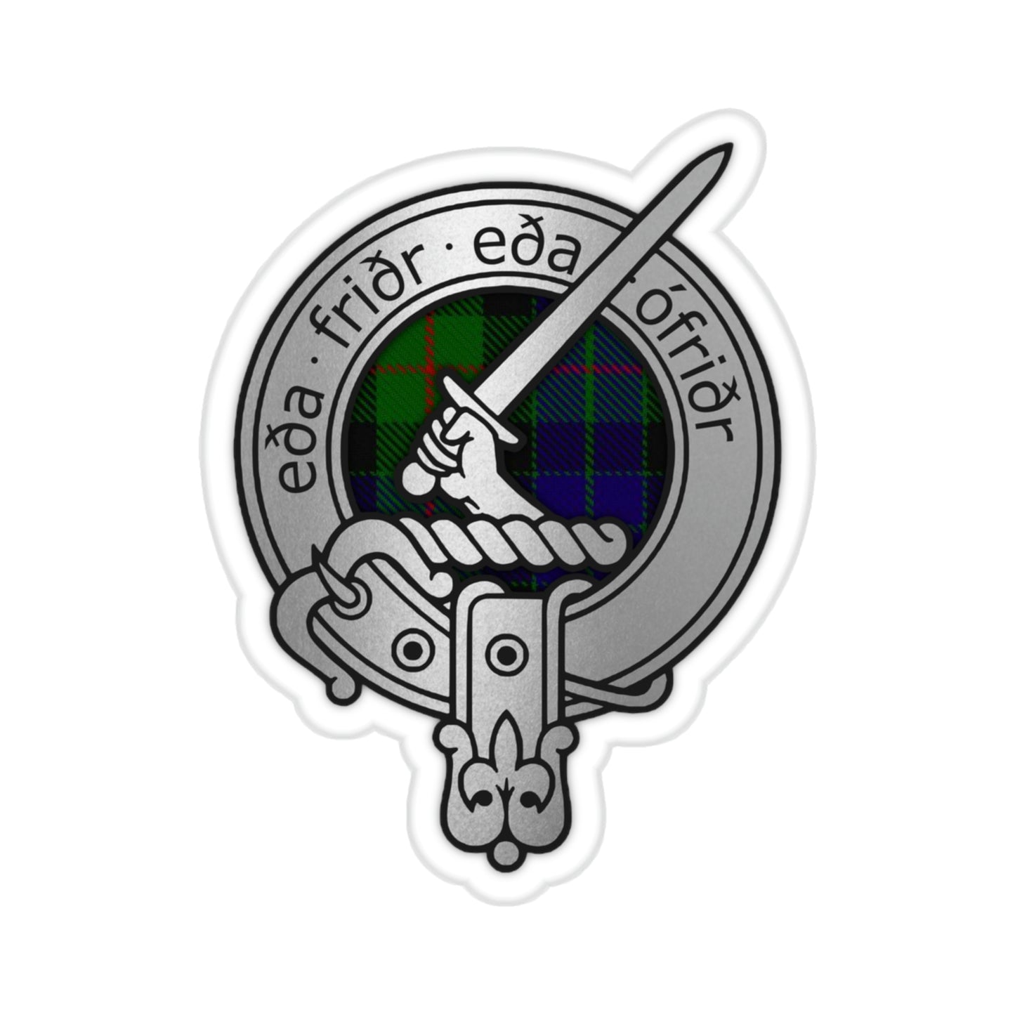 Clan Gunn Crest & Tartan Kiss-Cut Stickers