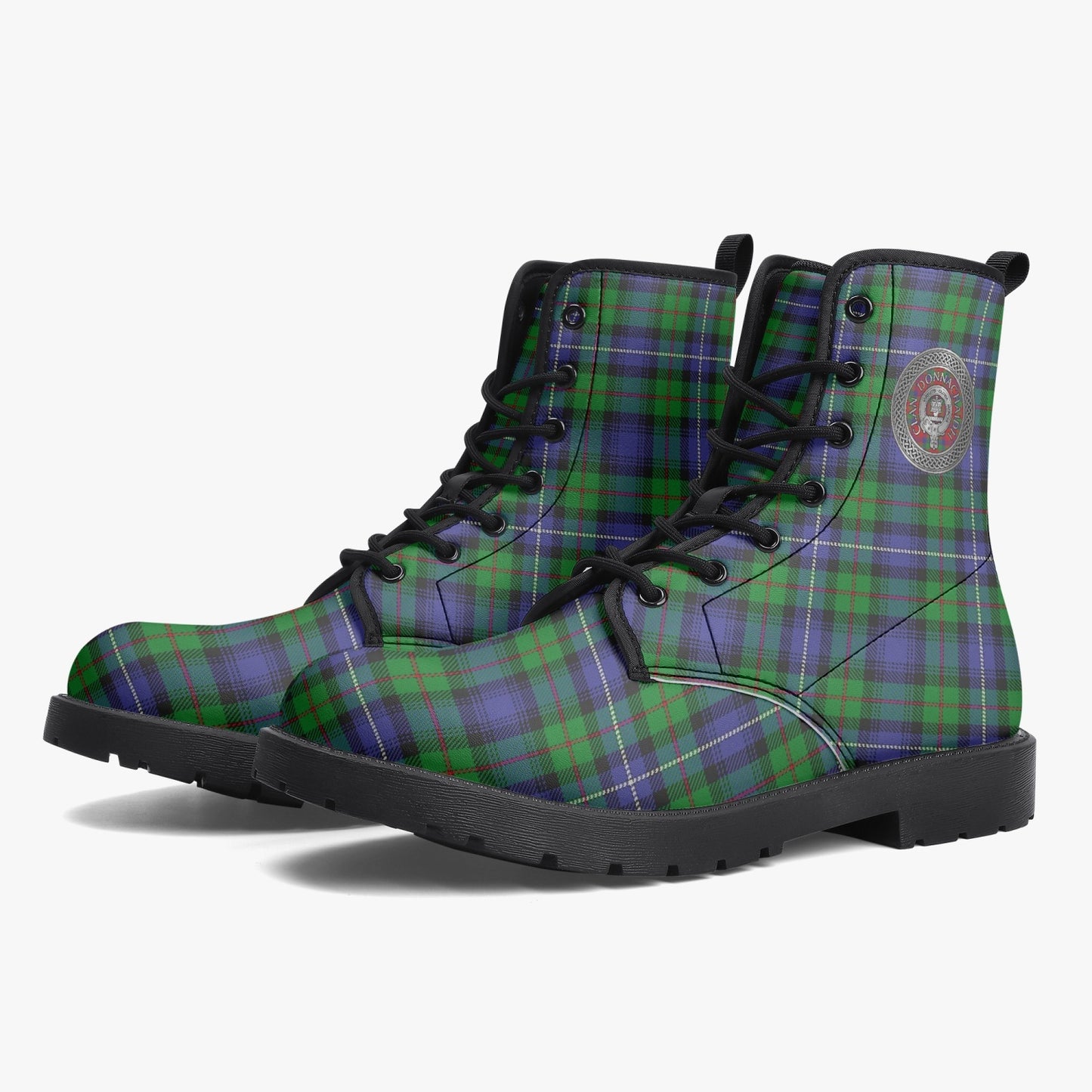 Clan Donnachaidh (Robertson) Crest & Hunting Tartan Leather Boots