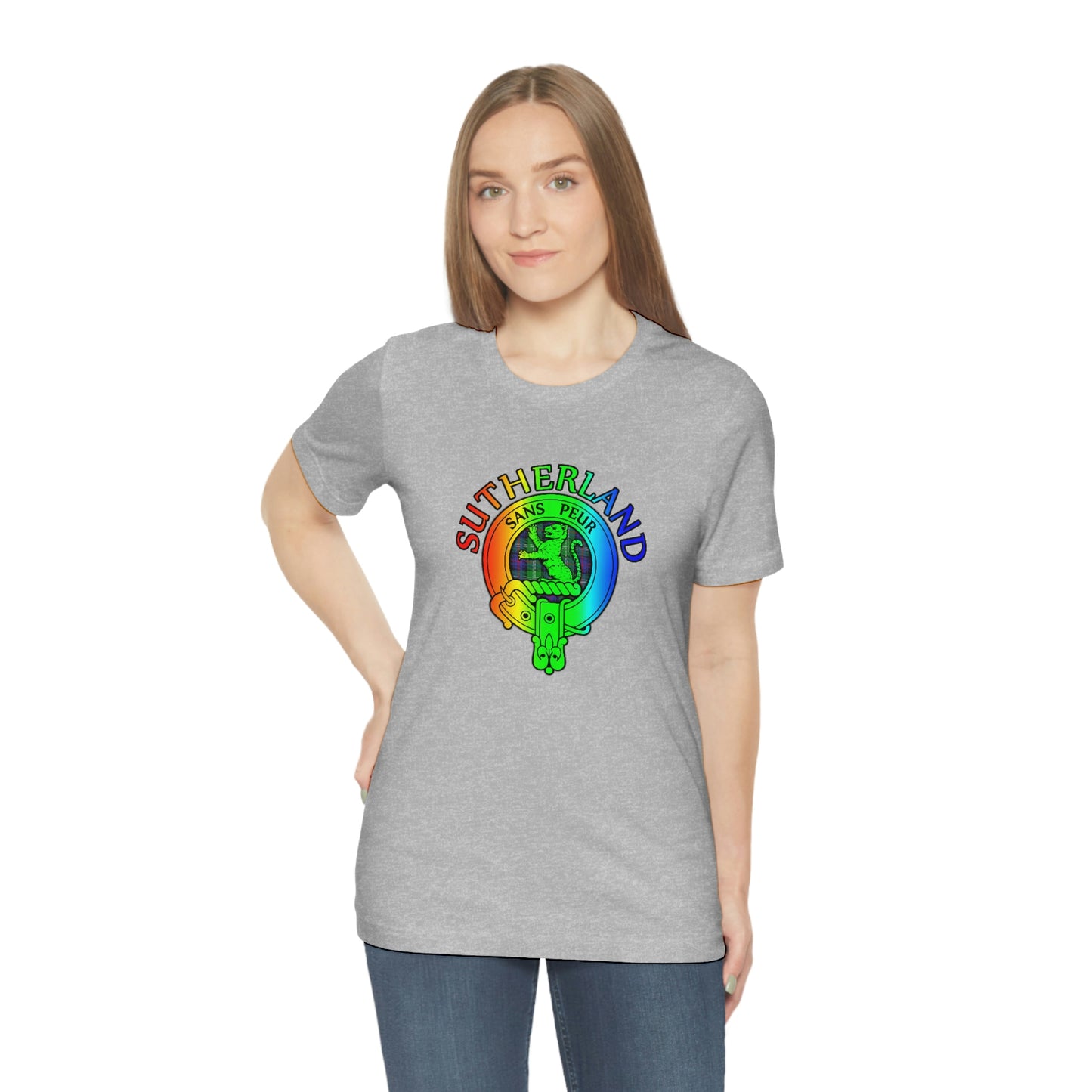 Clan Sutherland Rainbow Crest & Tartan T-Shirt