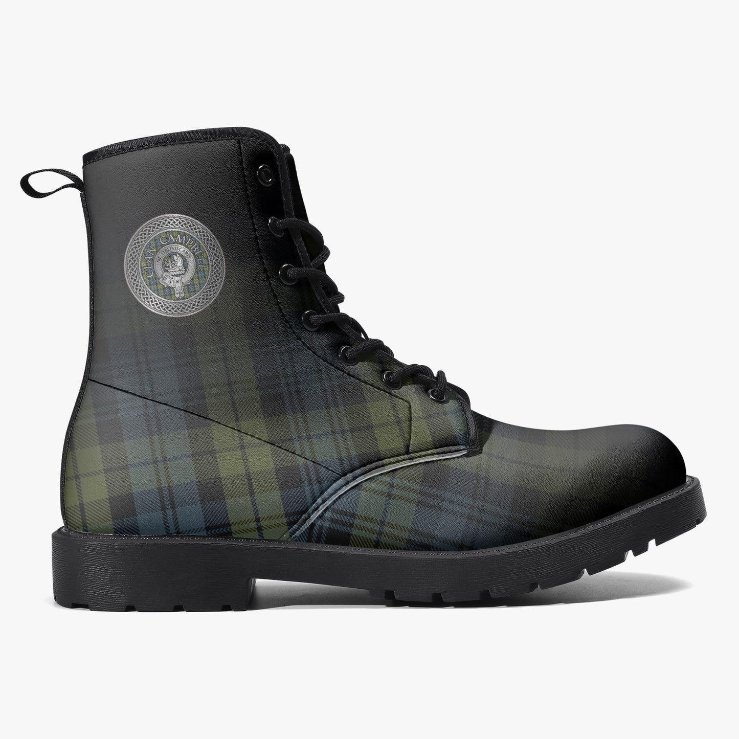 Clan Campbell Crest & Tartan Leather Boots