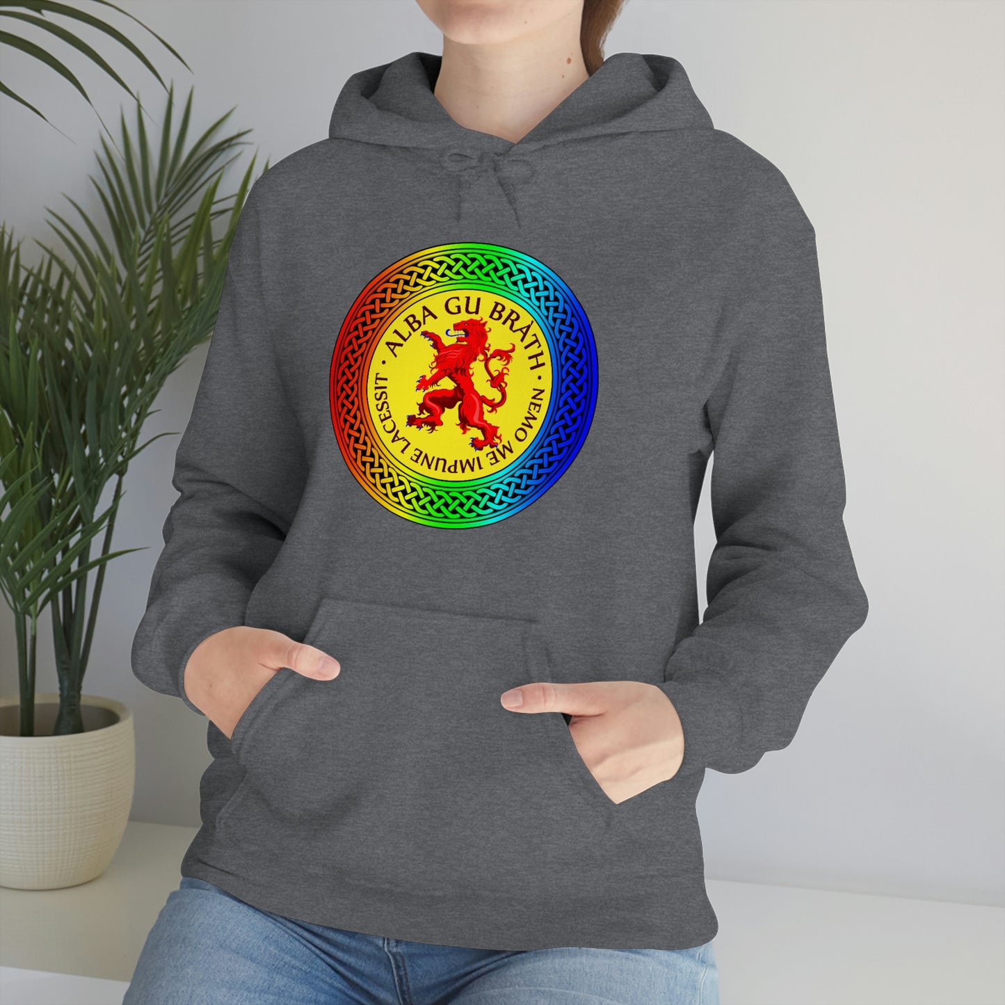 Alba Gu Brath Lion Rampant Rainbow Knot Unisex Heavy Blend™ Hooded Sweatshirt