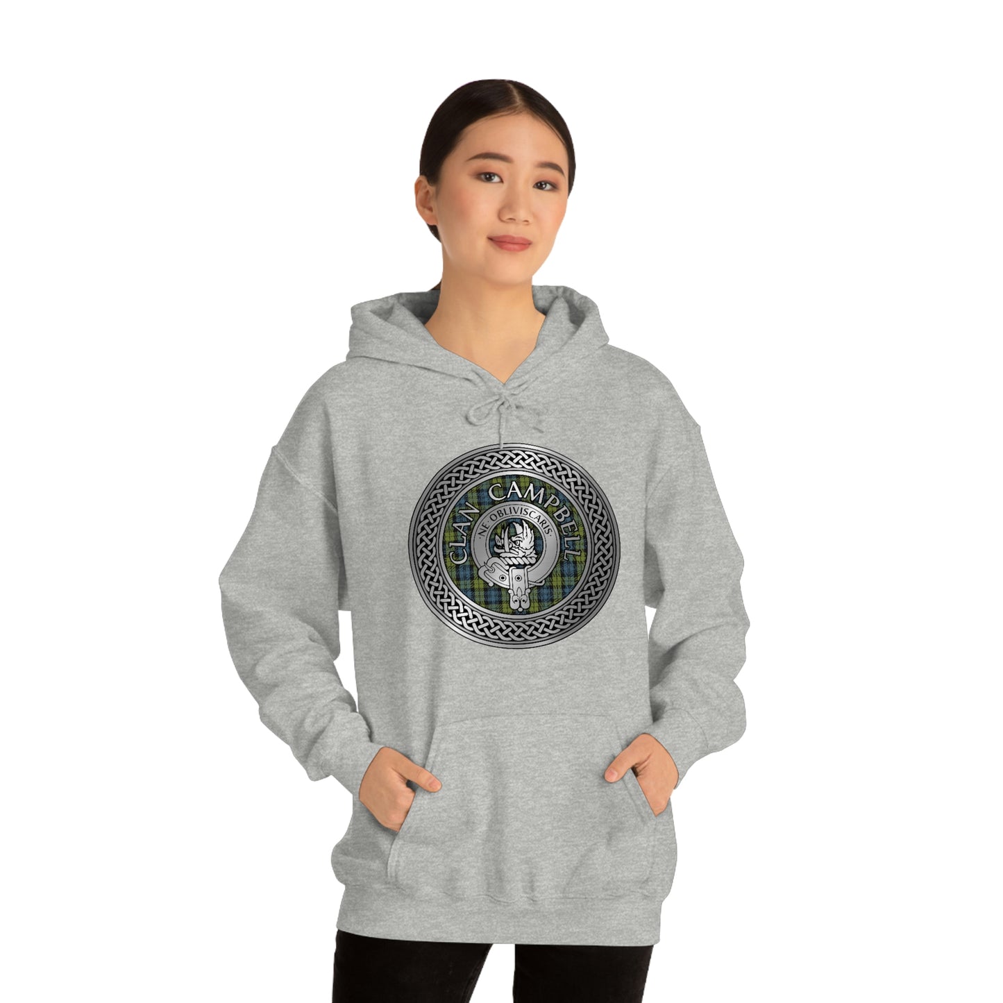 Clan Campbell Crest & Tartan Unisex Heavy Blend™ Hooded Sweatshirt