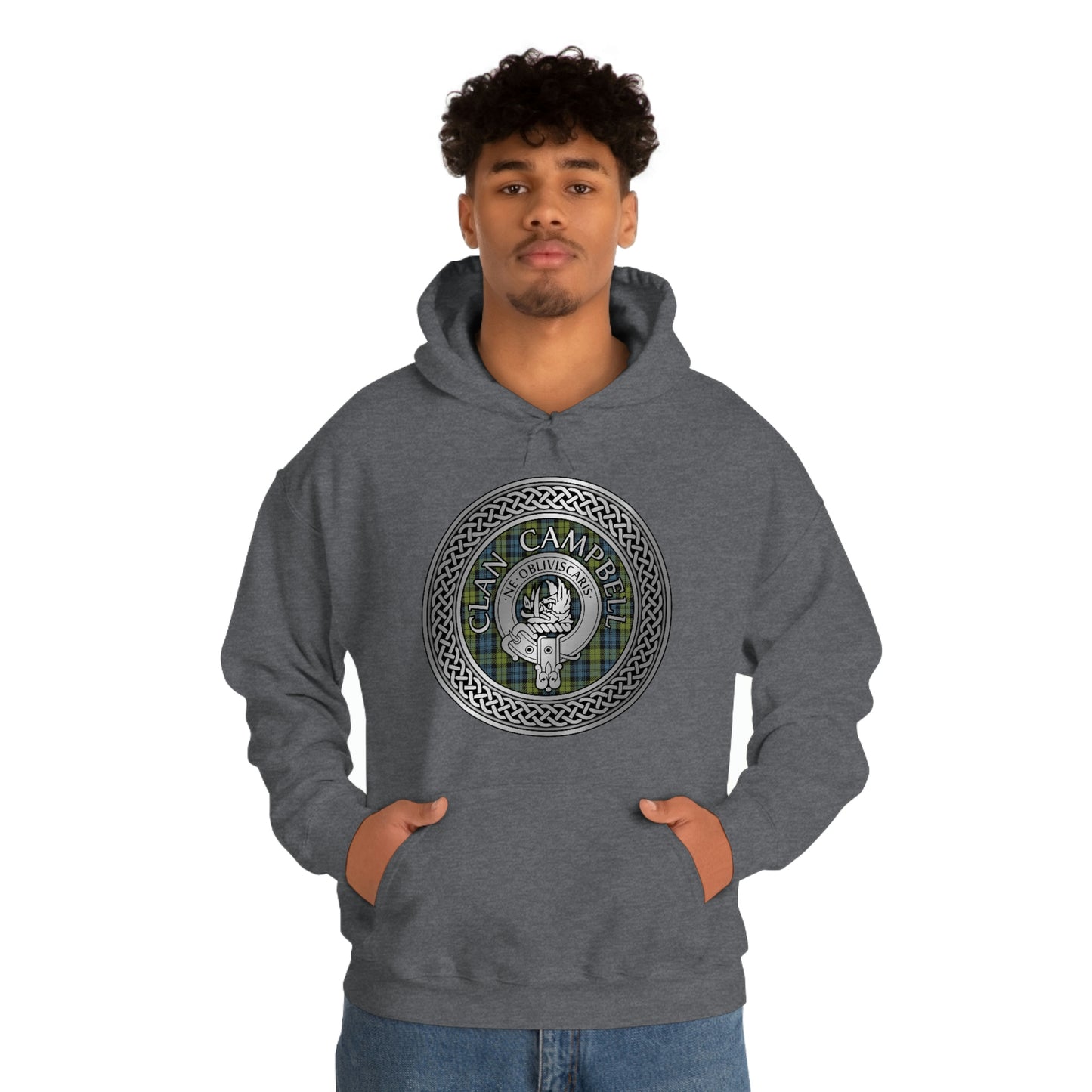 Clan Campbell Crest & Tartan Unisex Heavy Blend™ Hooded Sweatshirt