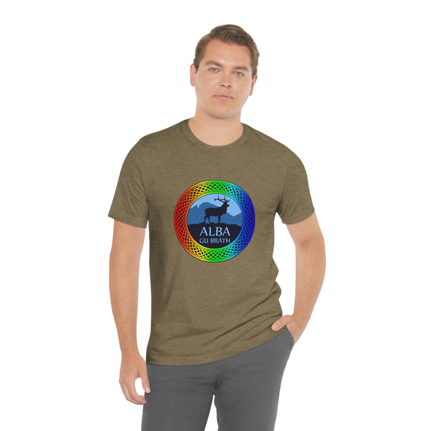 Alba Gu Brath Stag & Rainbow Knot T-Shirt