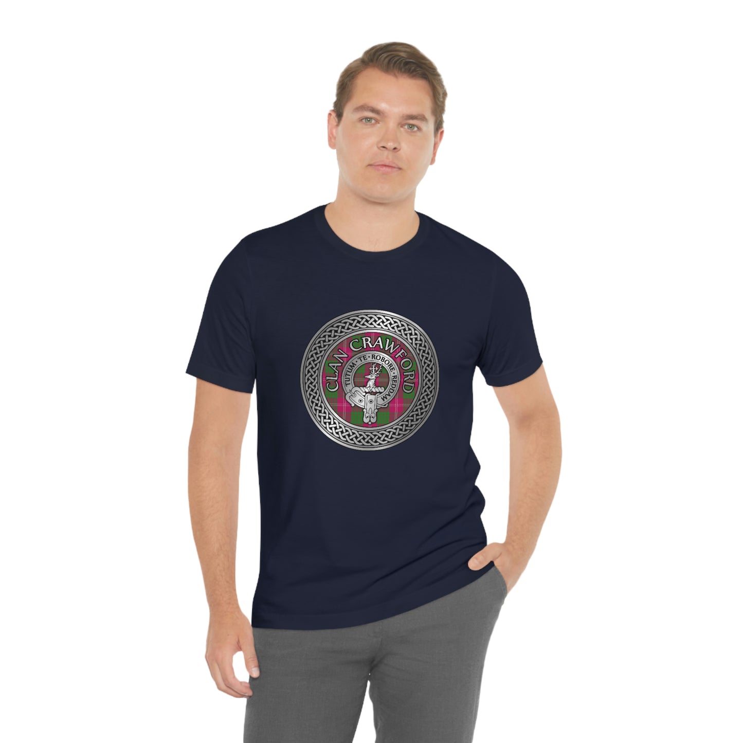 Clan Crawford Crest & Tartan Knot T-Shirt