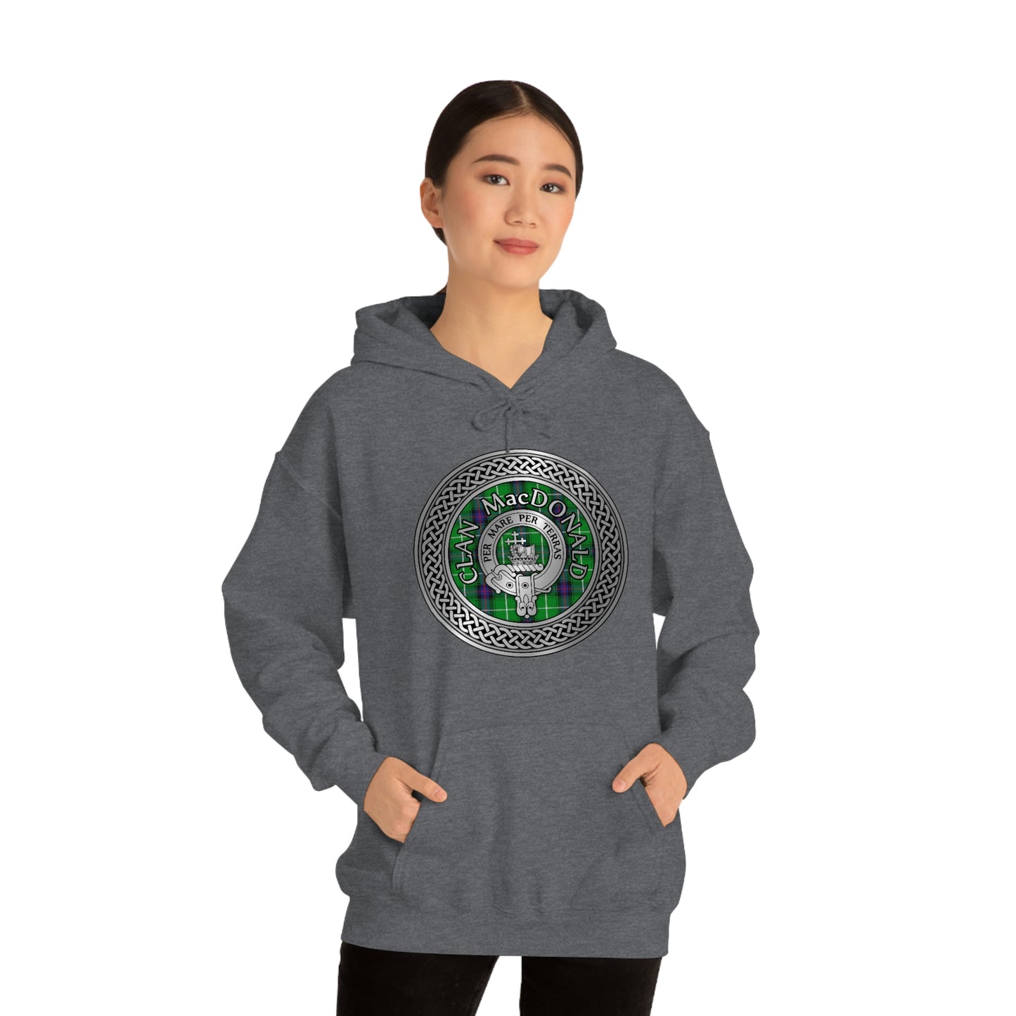 Clan MacDonald Crest & Tartan Unisex Heavy Blend™ Hooded Sweatshirt