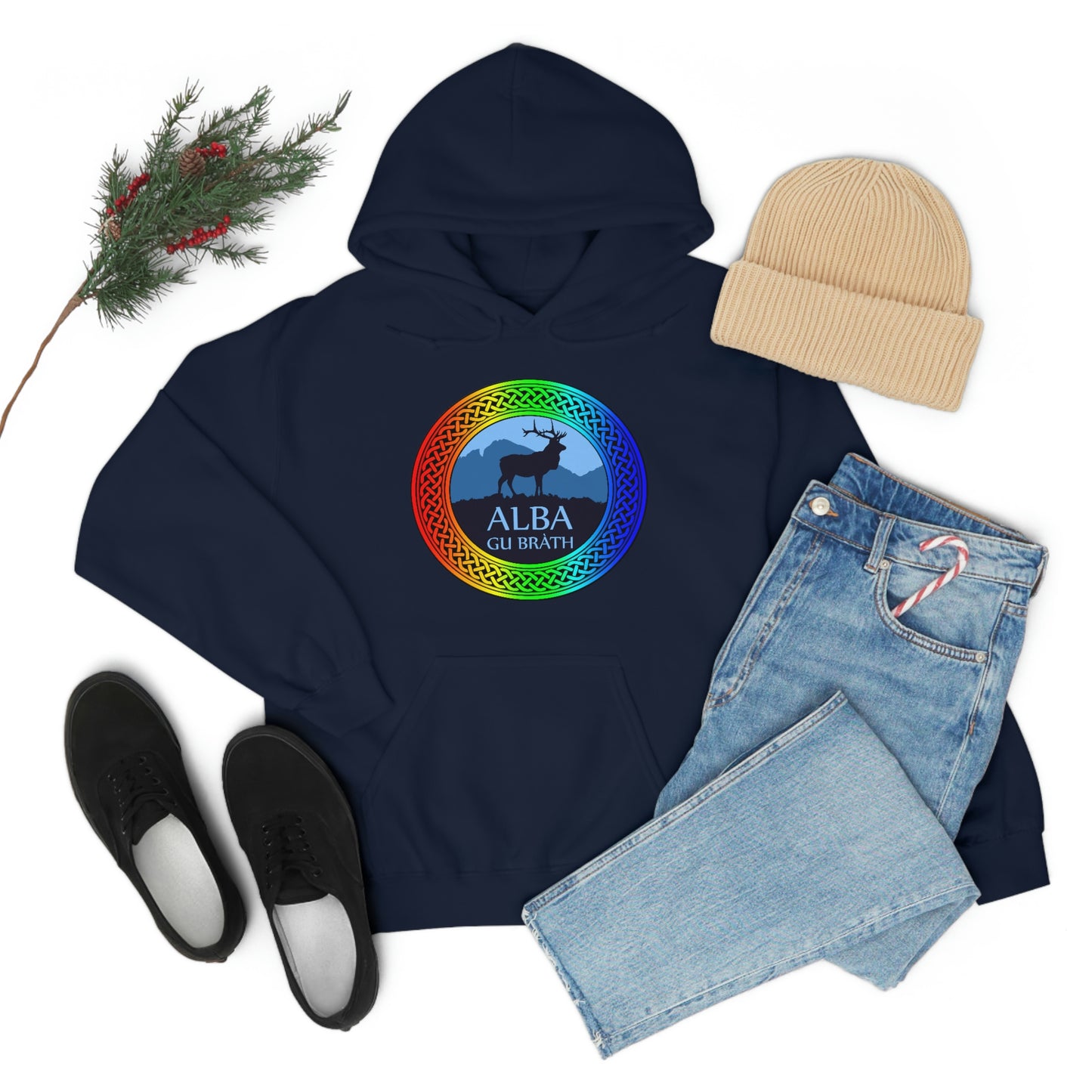 Alba Gu Brath Rainbow Knot Unisex Heavy Blend™ Hooded Sweatshirt