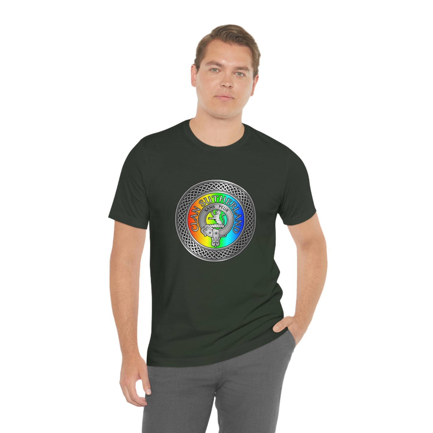 Clan Sutherland Crest & Rainbow Knot T-Shirt