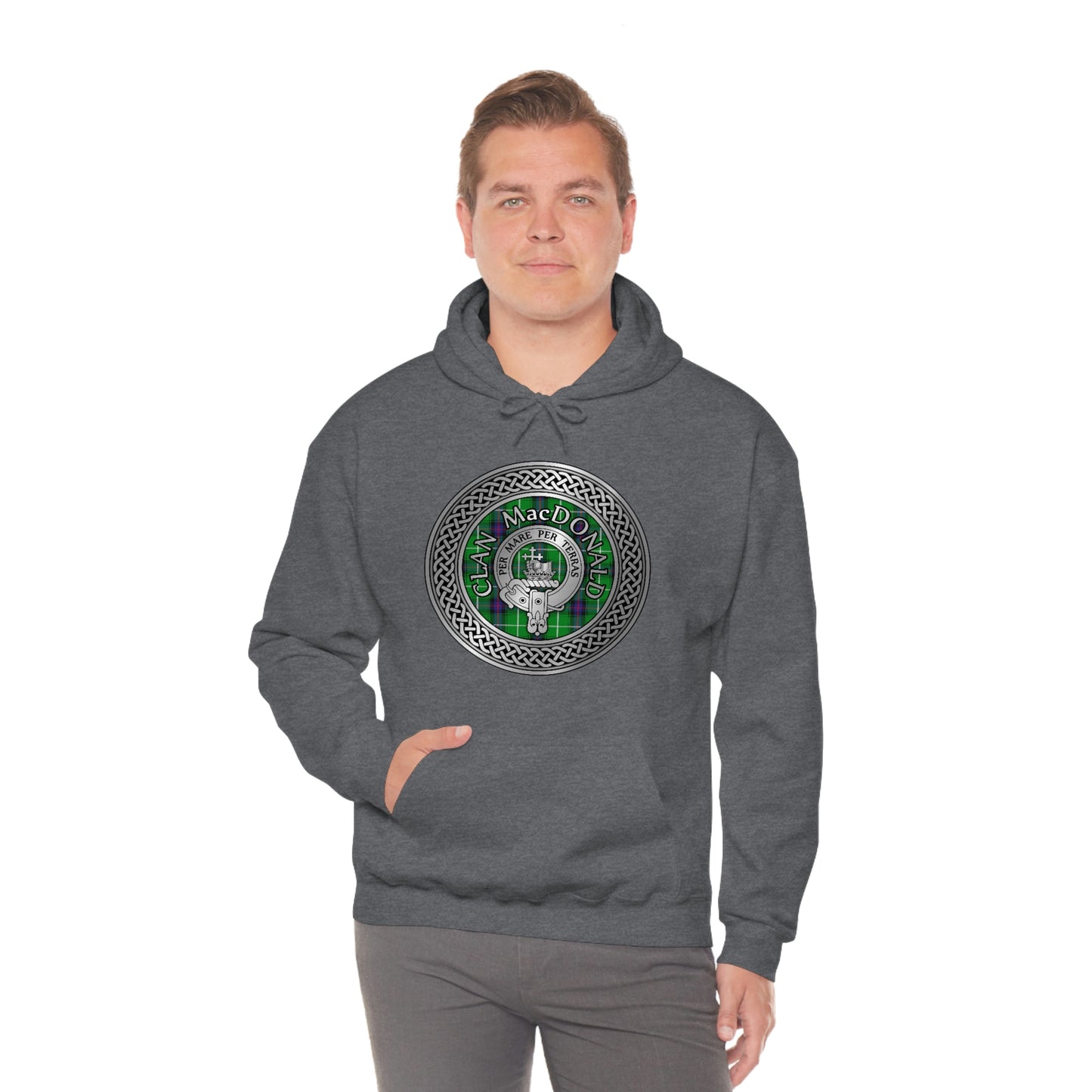 Clan MacDonald Crest & Tartan Unisex Heavy Blend™ Hooded Sweatshirt