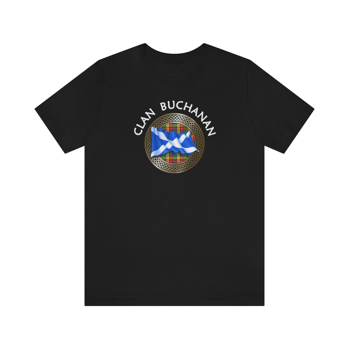 Clan Buchanan Tartan Knot & Flag T-Shirt