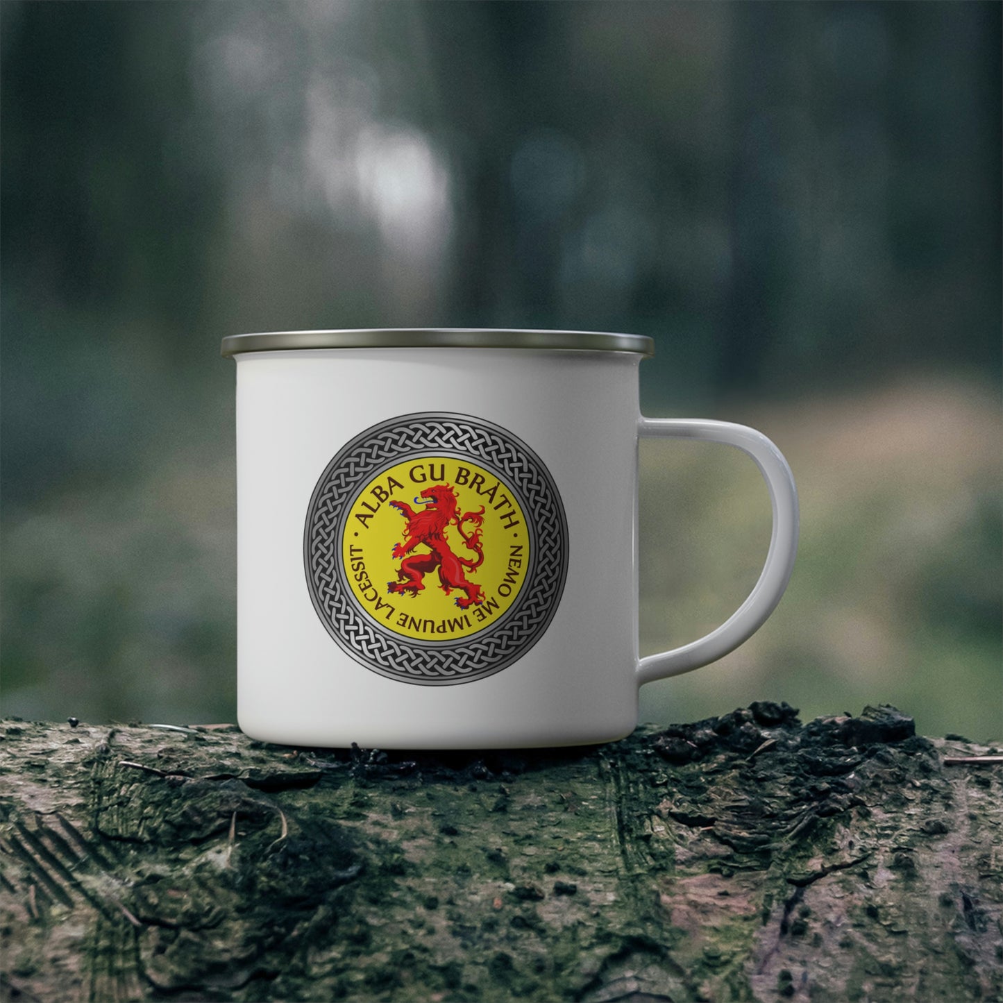 Alba Gu Brath Lion Rampant Knot Enamel Camping Mug