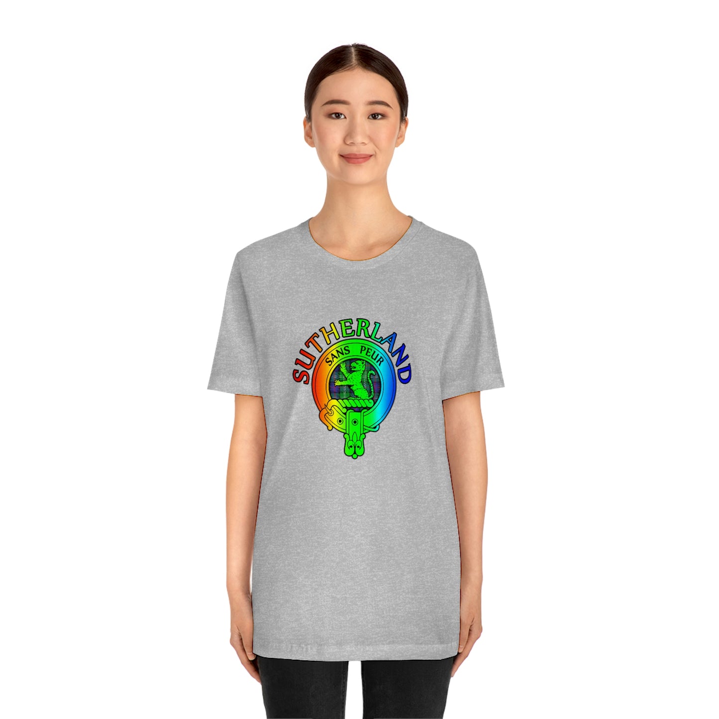 Clan Sutherland Rainbow Crest & Tartan T-Shirt