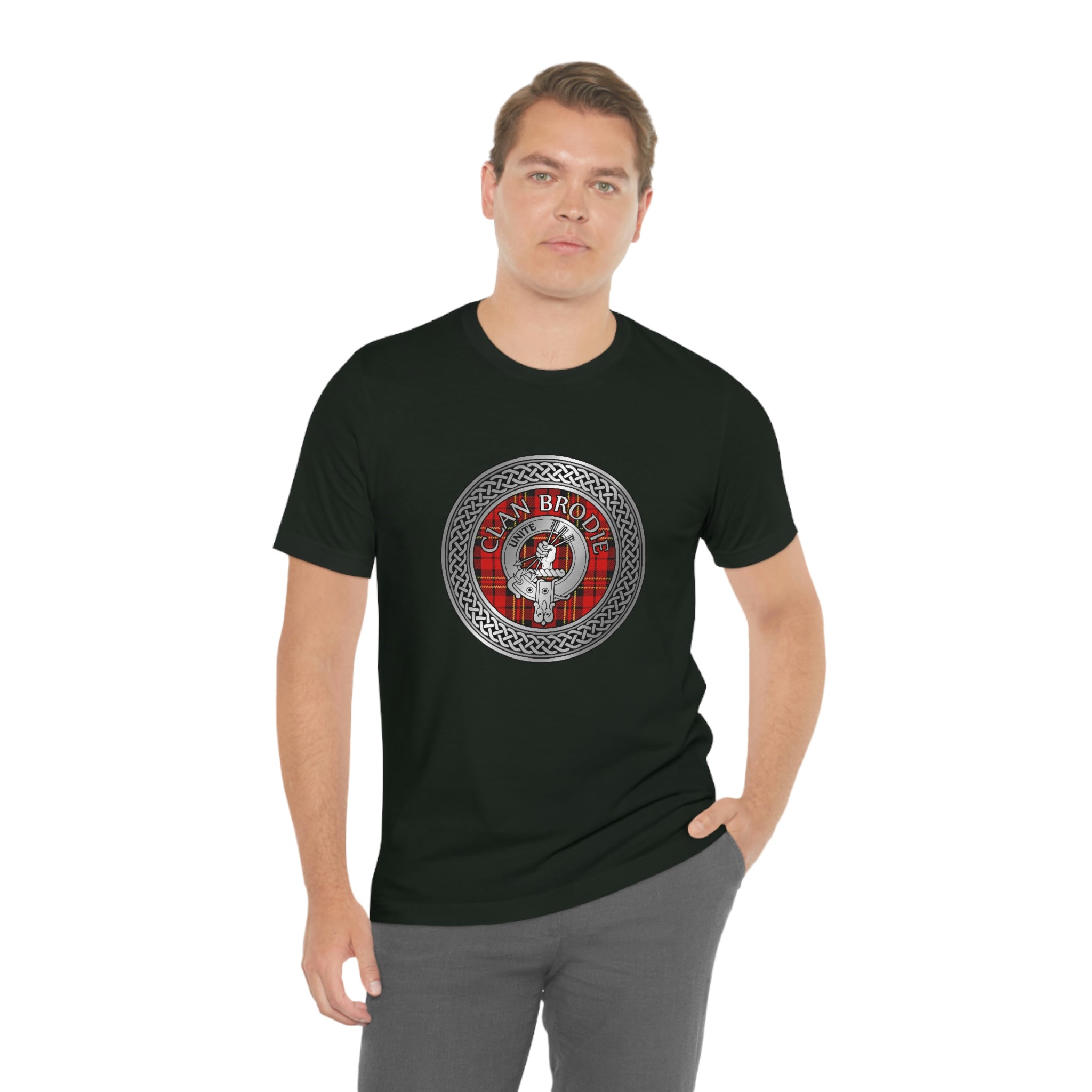 Clan Brodie Crest Tartan Knot T Shirt Scottish Clan Tartans