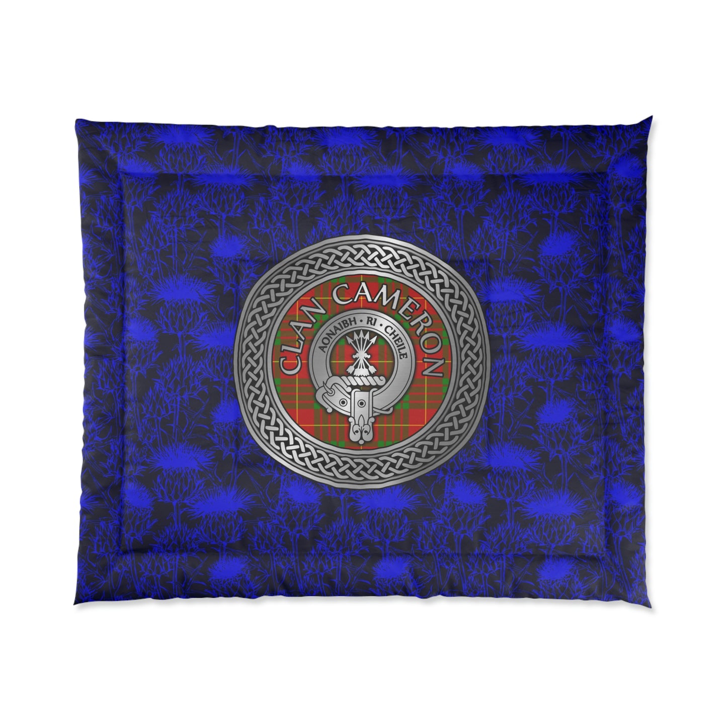 Clan Cameron Crest & Tartan Comforter