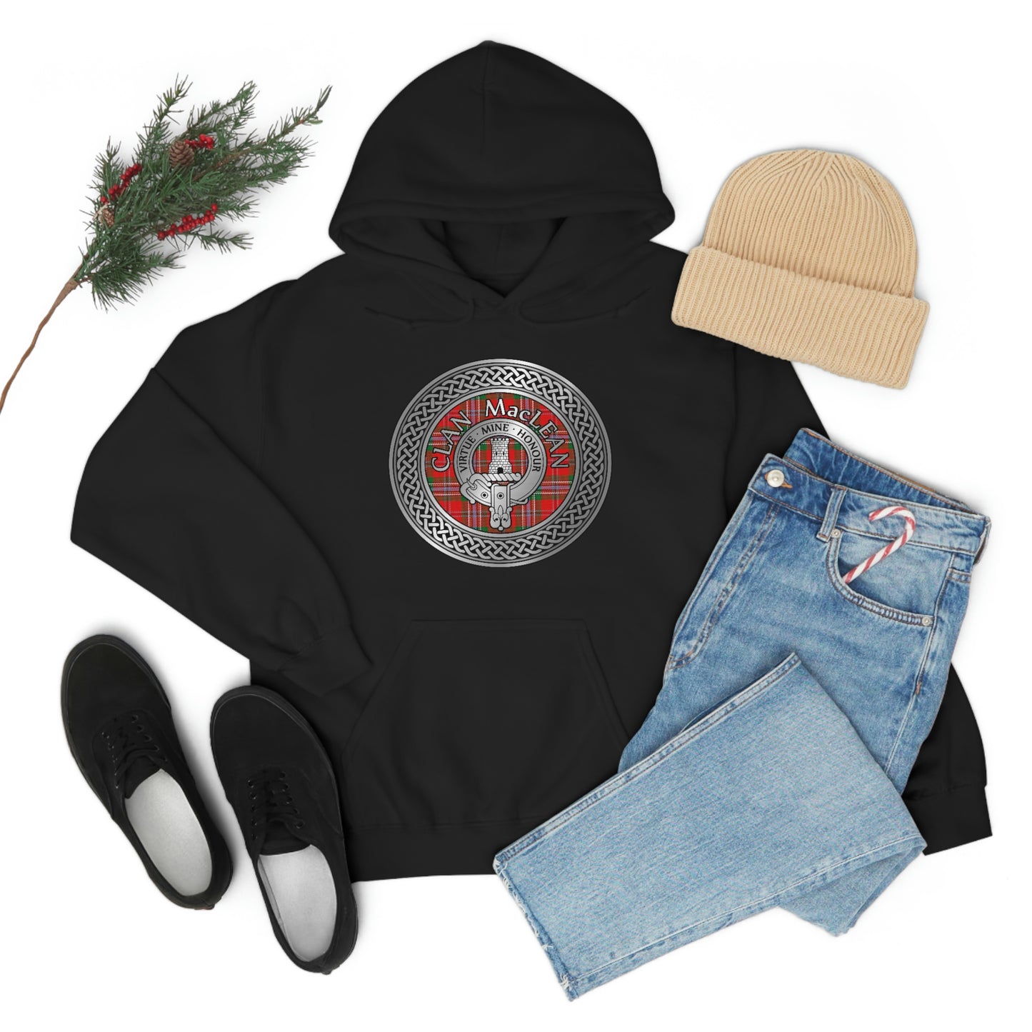 Clan MacLean Crest & Tartan Unisex Heavy Blend™ Hooded Sweatshirt