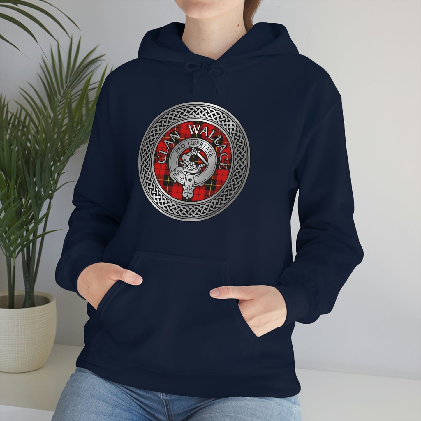 Clan Wallace Crest & Tartan Unisex Heavy Blend™ Hooded Sweatshirt