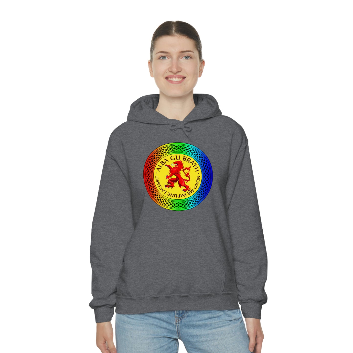 Alba Gu Brath Lion Rampant Rainbow Knot Unisex Heavy Blend™ Hooded Sweatshirt