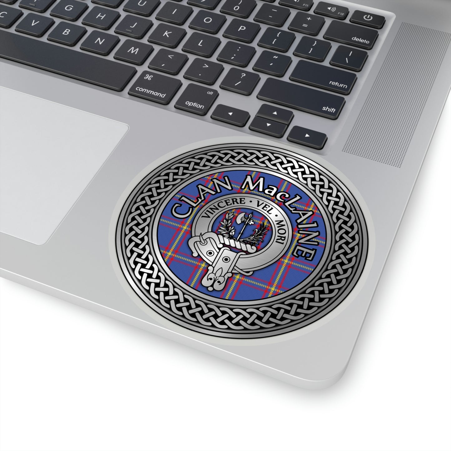 Clan MacLaine Crest & Tartan Knot Kiss-Cut Stickers