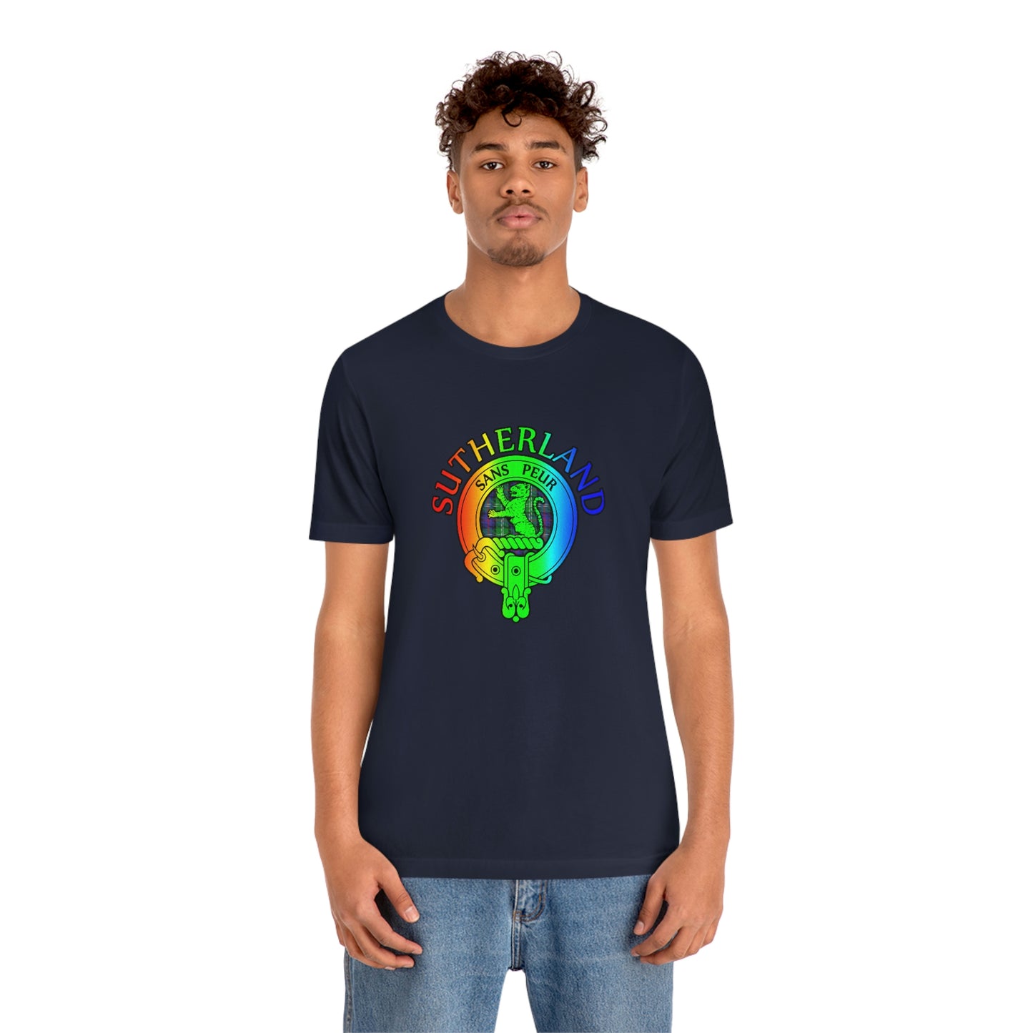 Clan Sutherland Rainbow Crest & Tartan T-Shirt