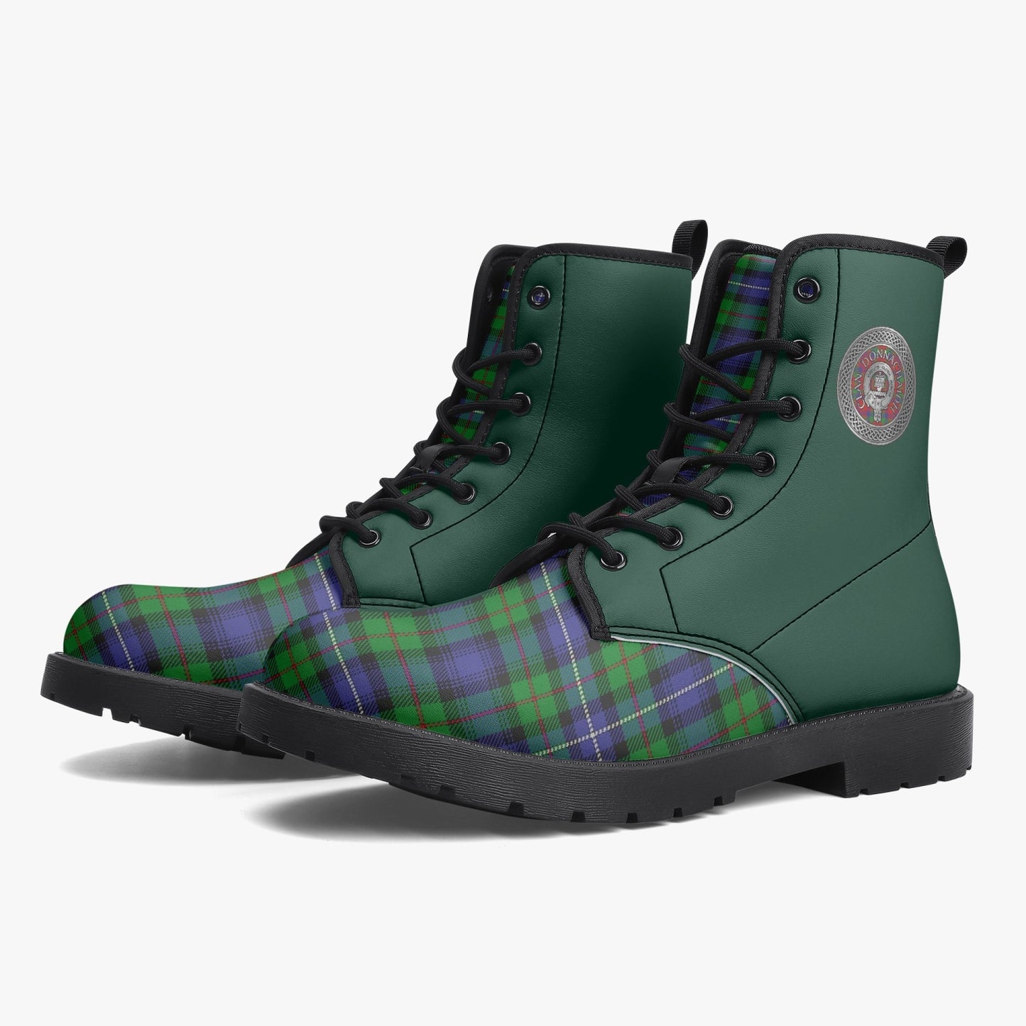 Clan Donnachaidh (Robertson) Crest & Hunting Tartan Leather Boots