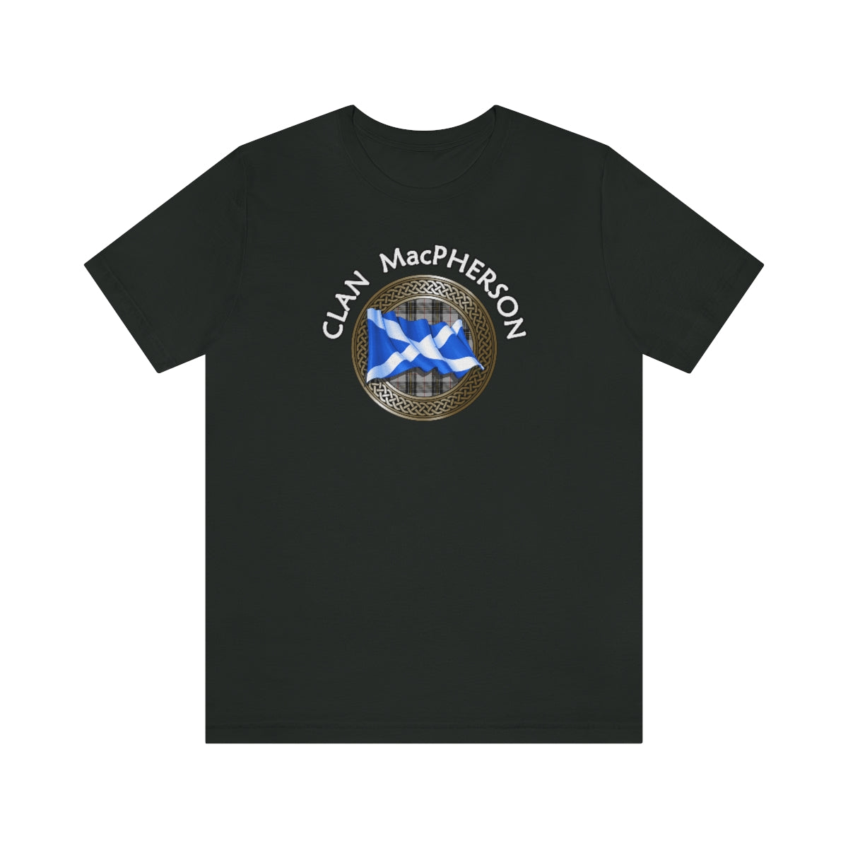 Clan MacPherson Tartan Knot & Flag T-Shirt