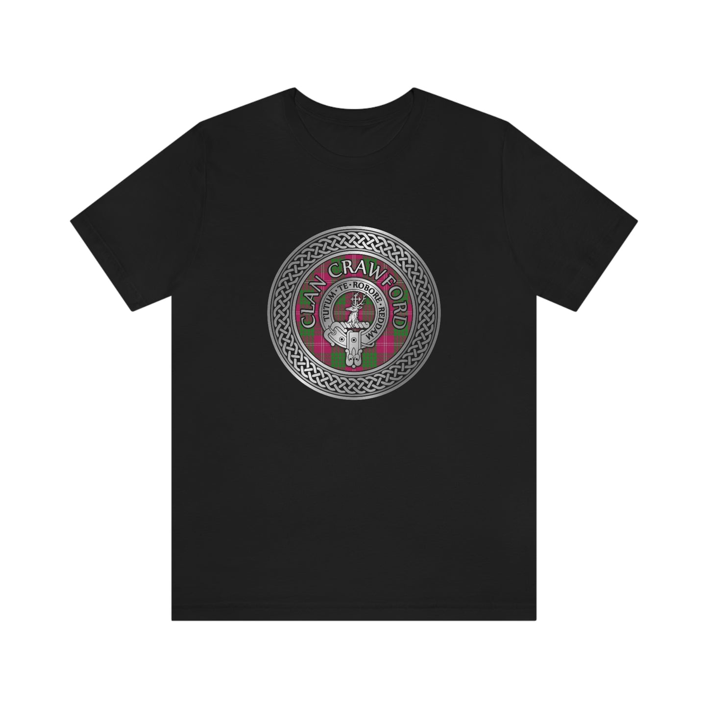 Clan Crawford Crest & Tartan Knot T-Shirt