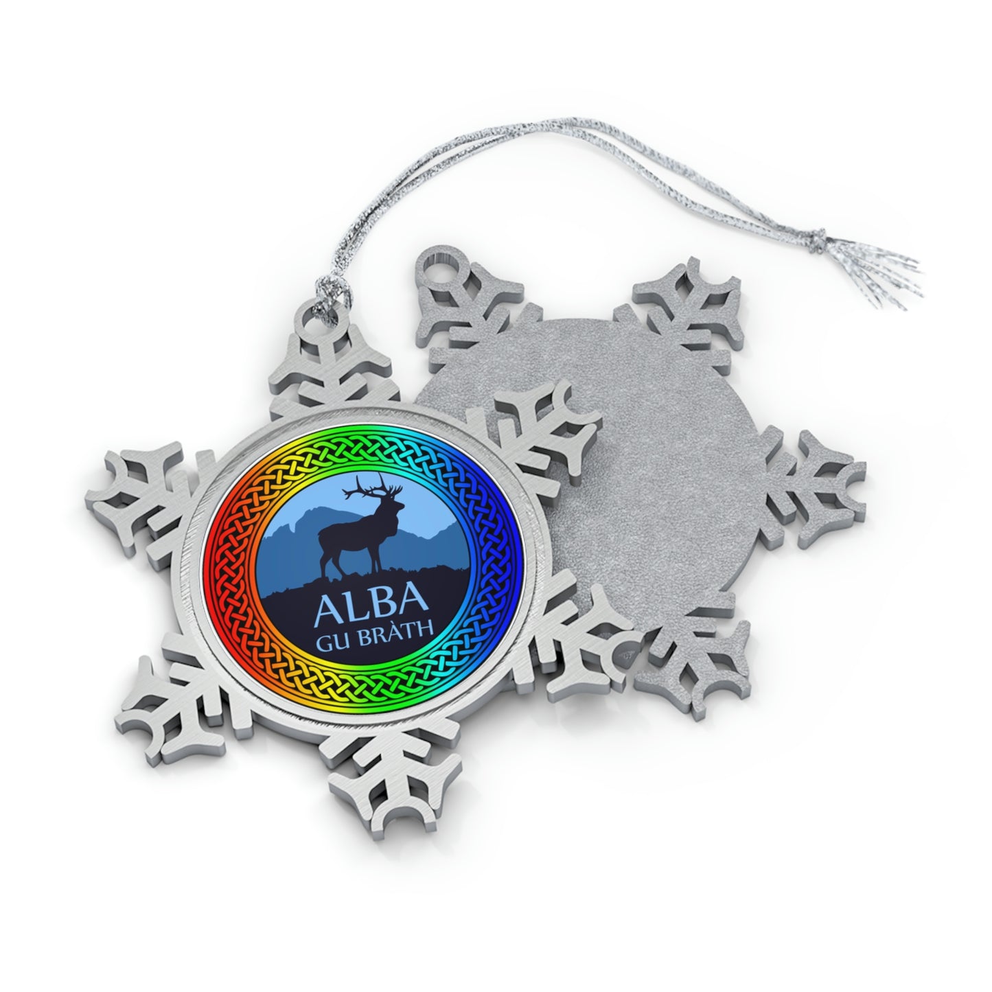 Alba Gu Brath Rainbow Knot Pewter Snowflake Ornament (AU/NZ Only)