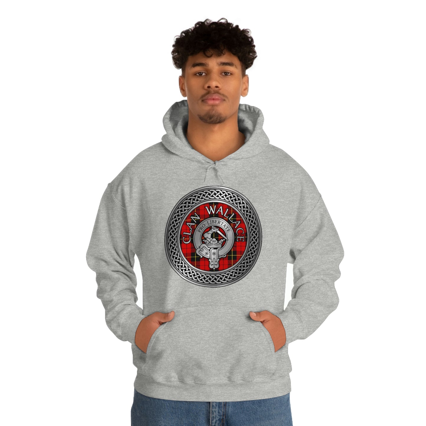 Clan Wallace Crest & Tartan Unisex Heavy Blend™ Hooded Sweatshirt