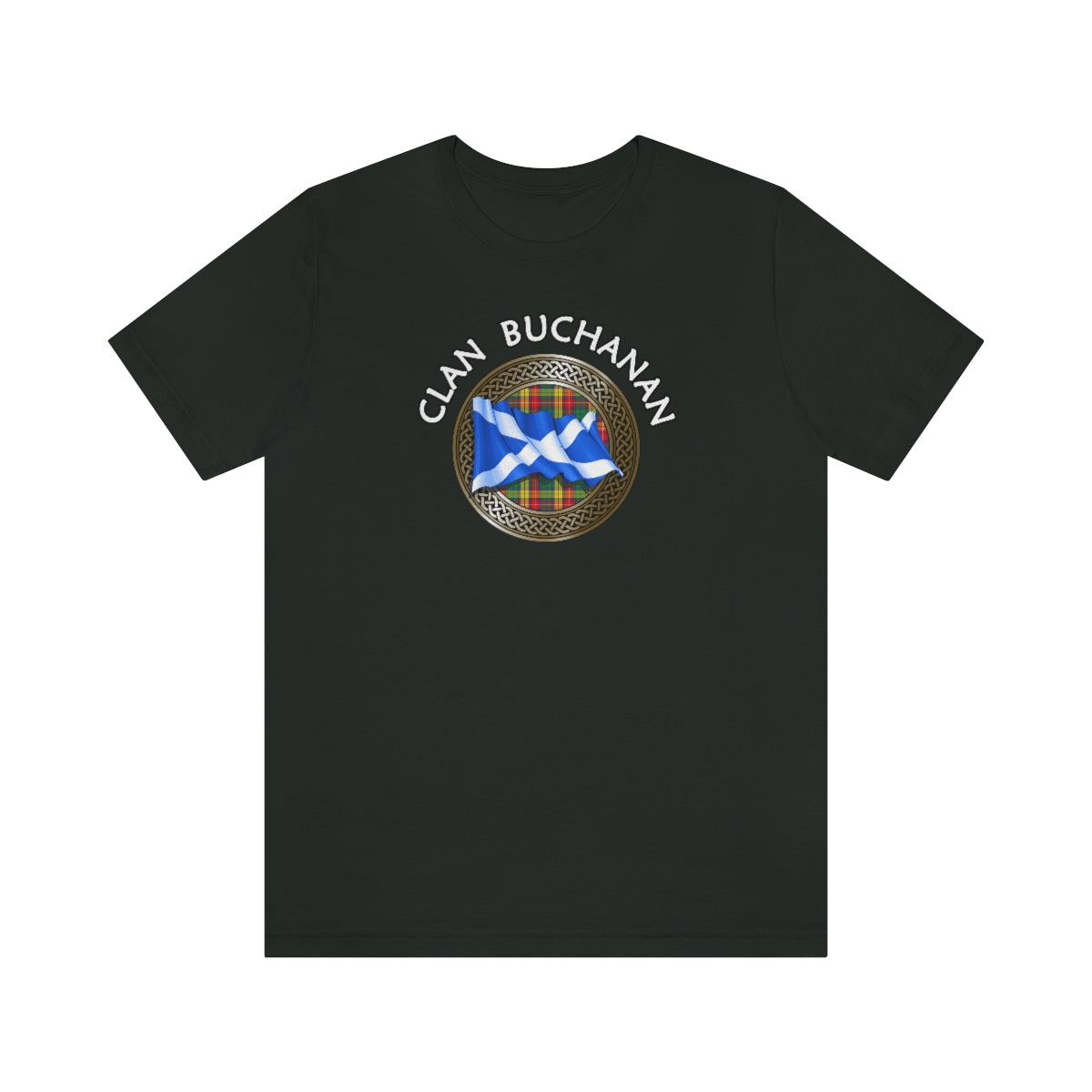 Clan Buchanan Tartan Knot & Flag T-Shirt