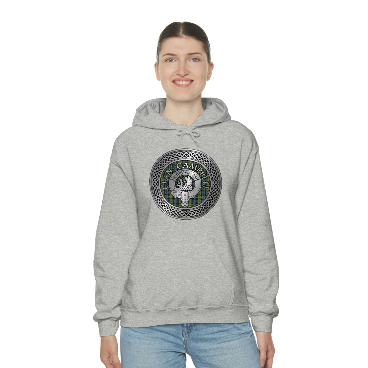 Clan Campbell Crest & Tartan Unisex Heavy Blend™ Hooded Sweatshirt