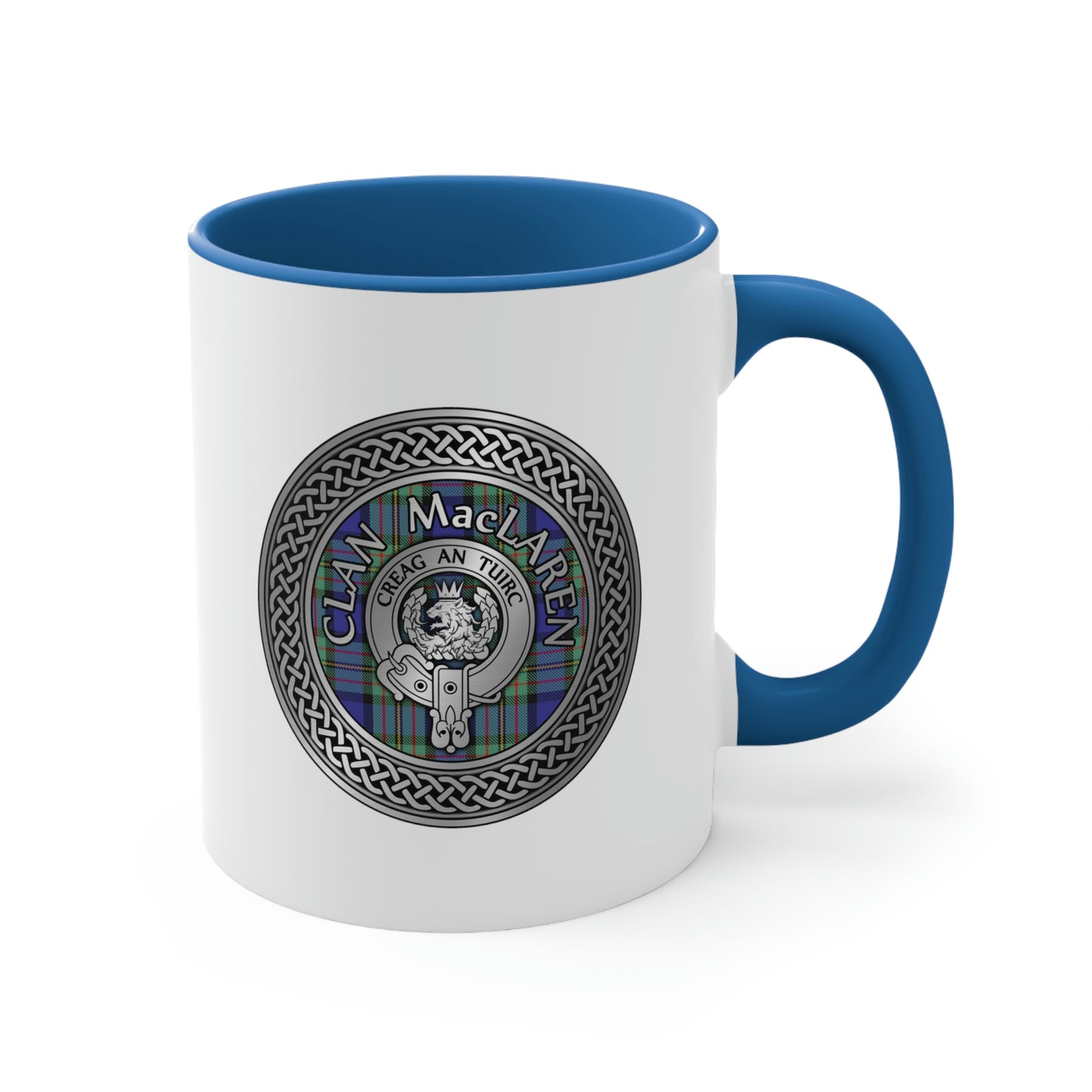 Clan MacLaren Crest & Tartan Accent Coffee Mug, 11oz