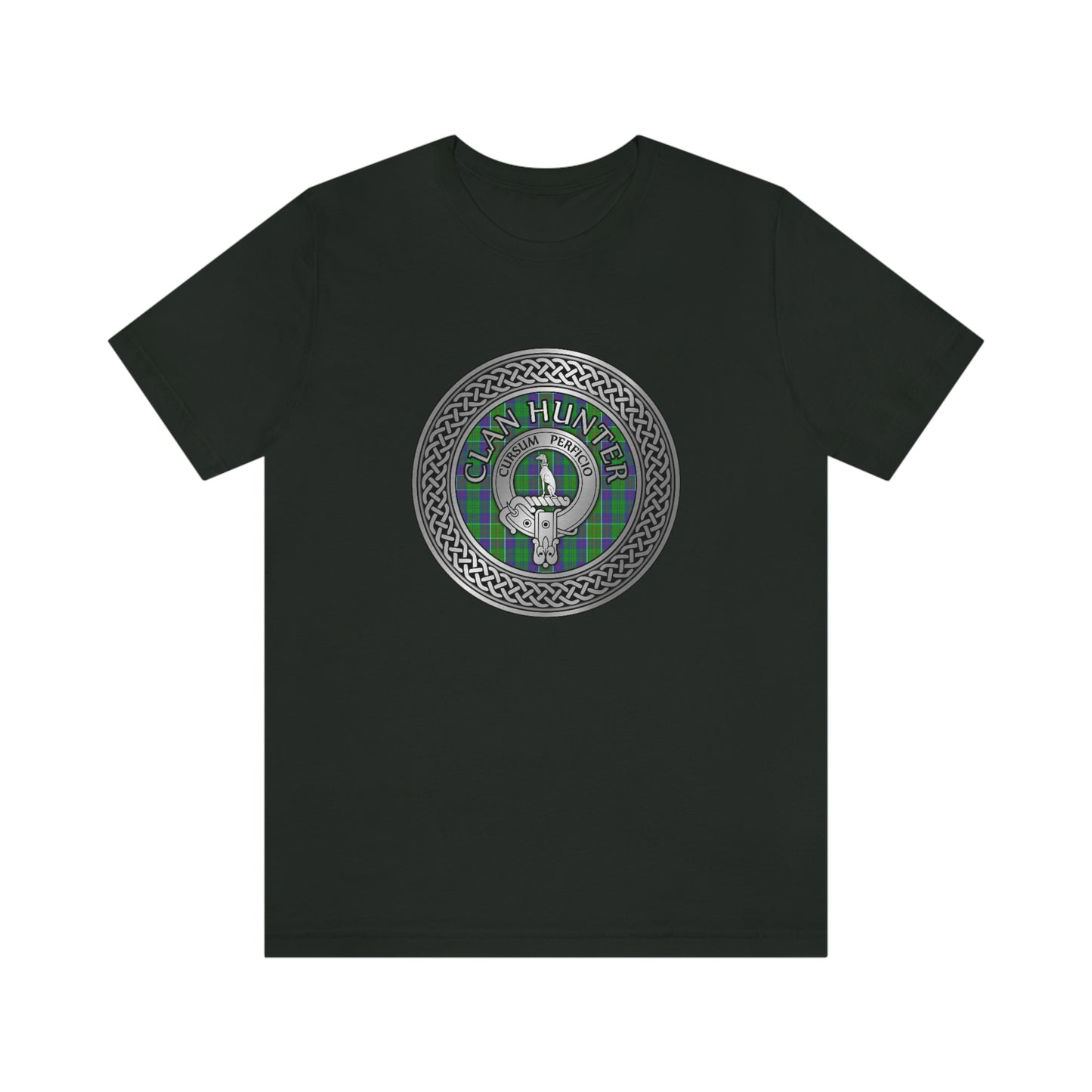 Clan Hunter Crest & Tartan Knot T-Shirt