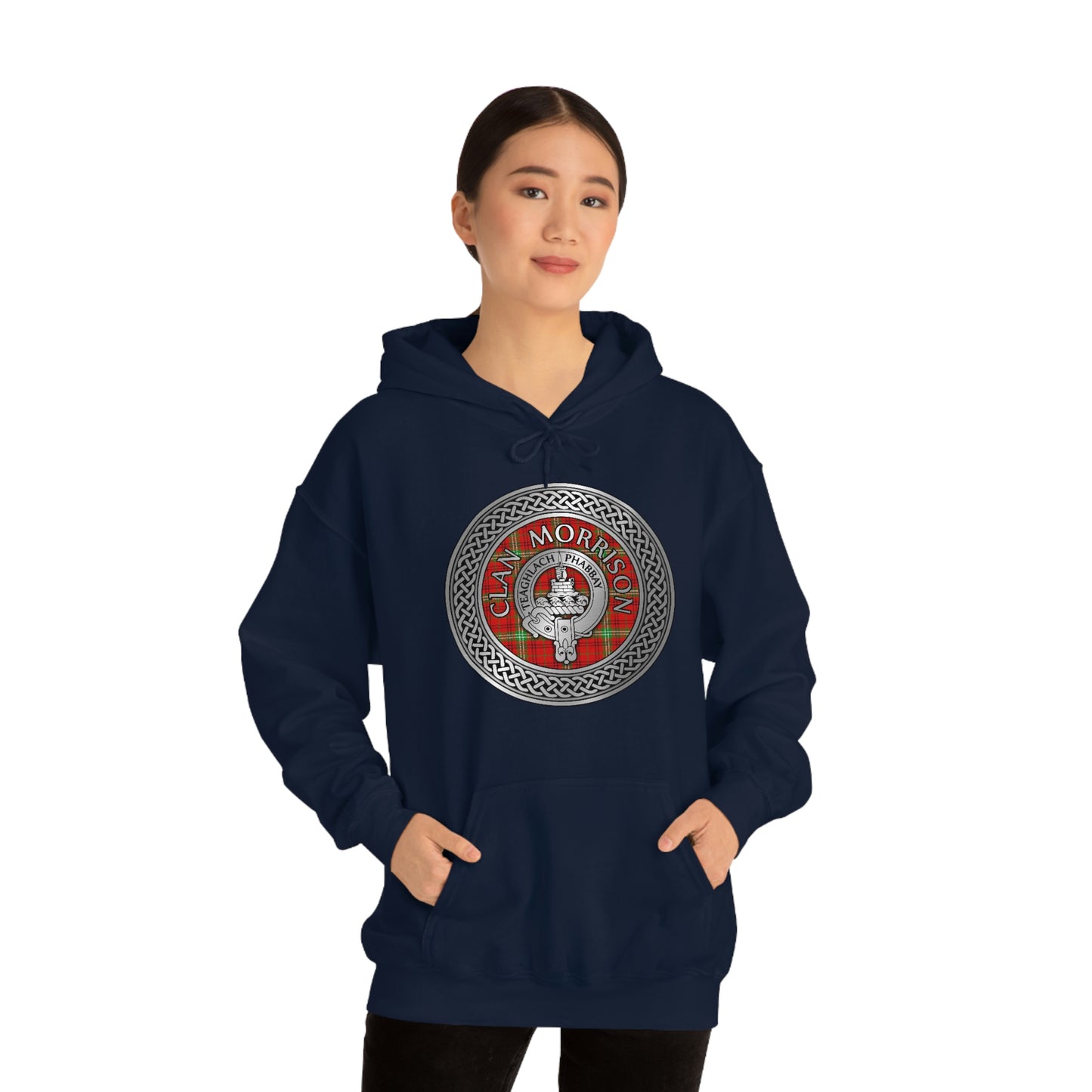 Clan Morrison Crest & Tartan Unisex Heavy Blend™ Hooded Sweatshirt