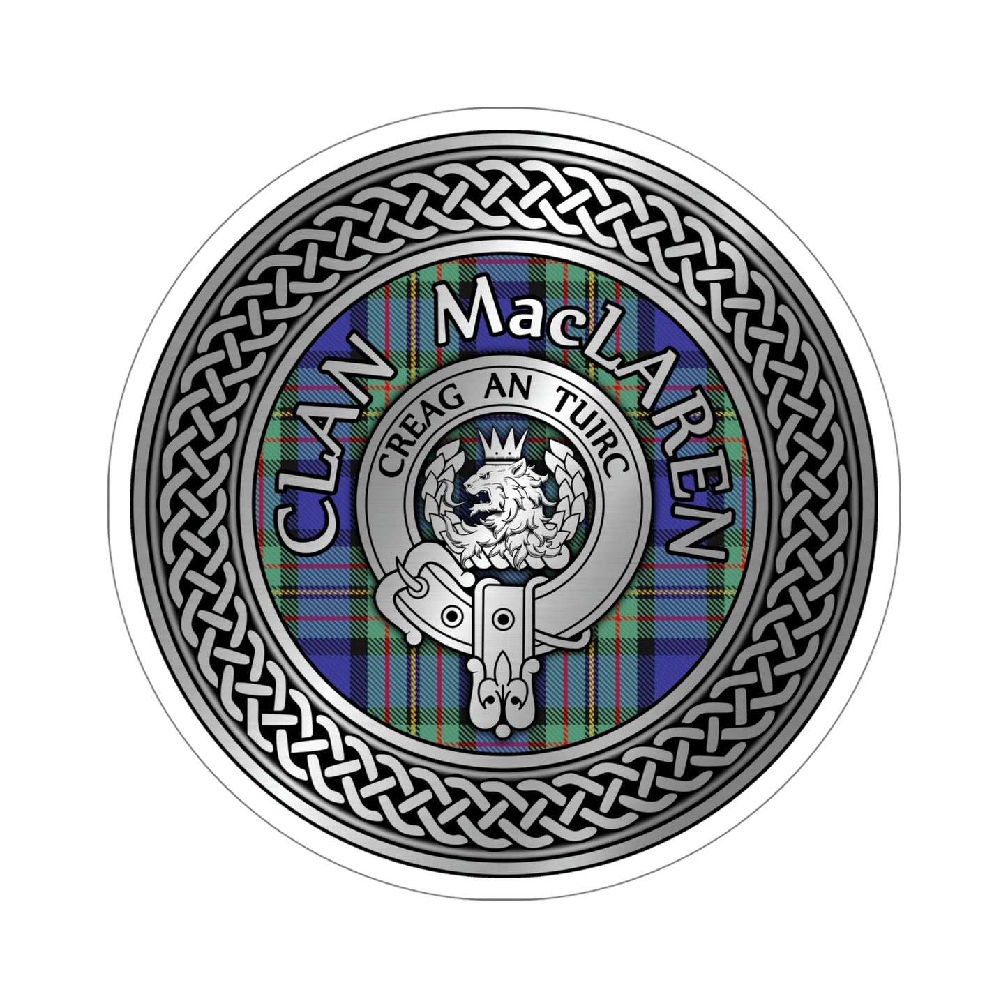 Clan MacLaren Crest & Tartan Knot Kiss-Cut Stickers