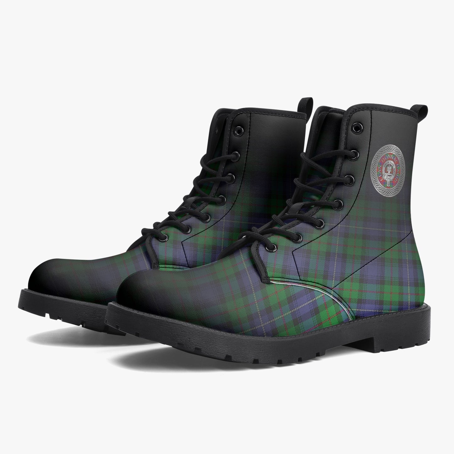 Clan Donnachaidh Crest & Hunting Tartan Leather Boots