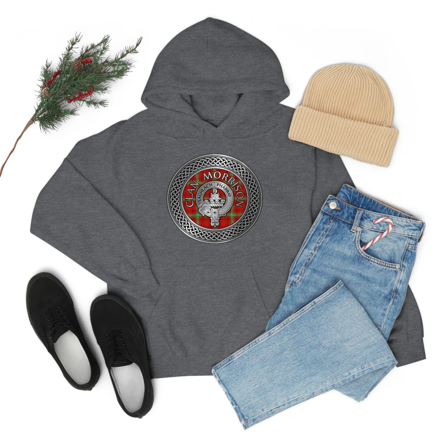 Clan Morrison Crest & Tartan Unisex Heavy Blend™ Hooded Sweatshirt