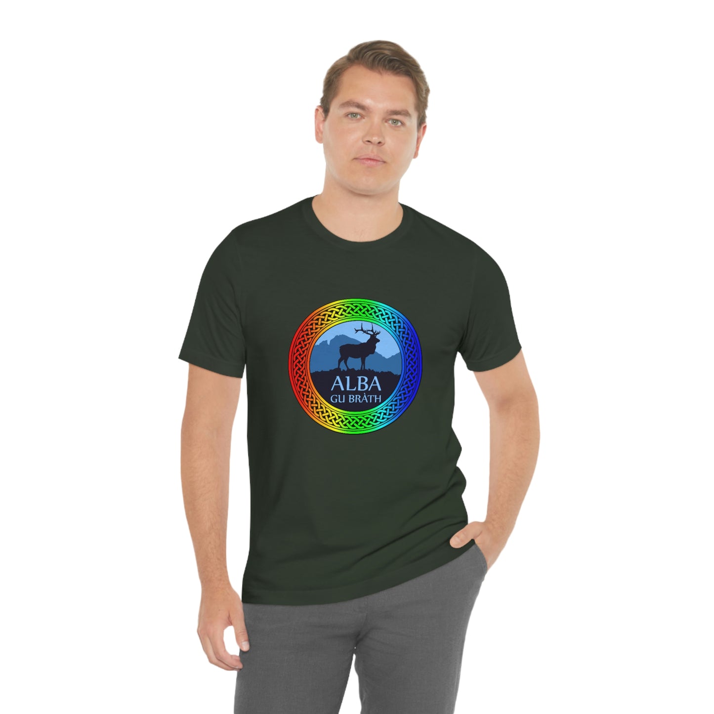 Alba Gu Brath Stag & Rainbow Knot T-Shirt