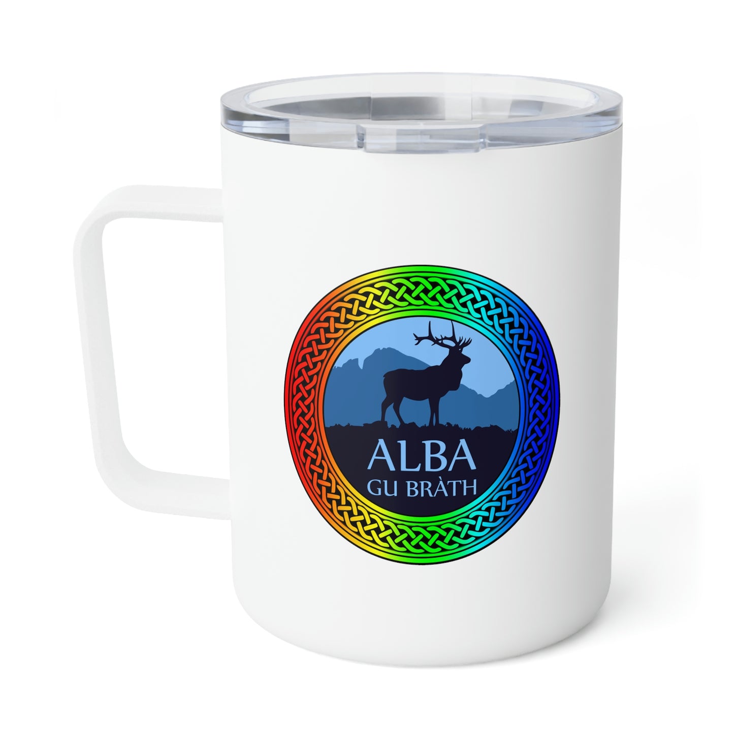 Alba Gu Brath Rainbow Knot Insulated Coffee Mug, 10oz