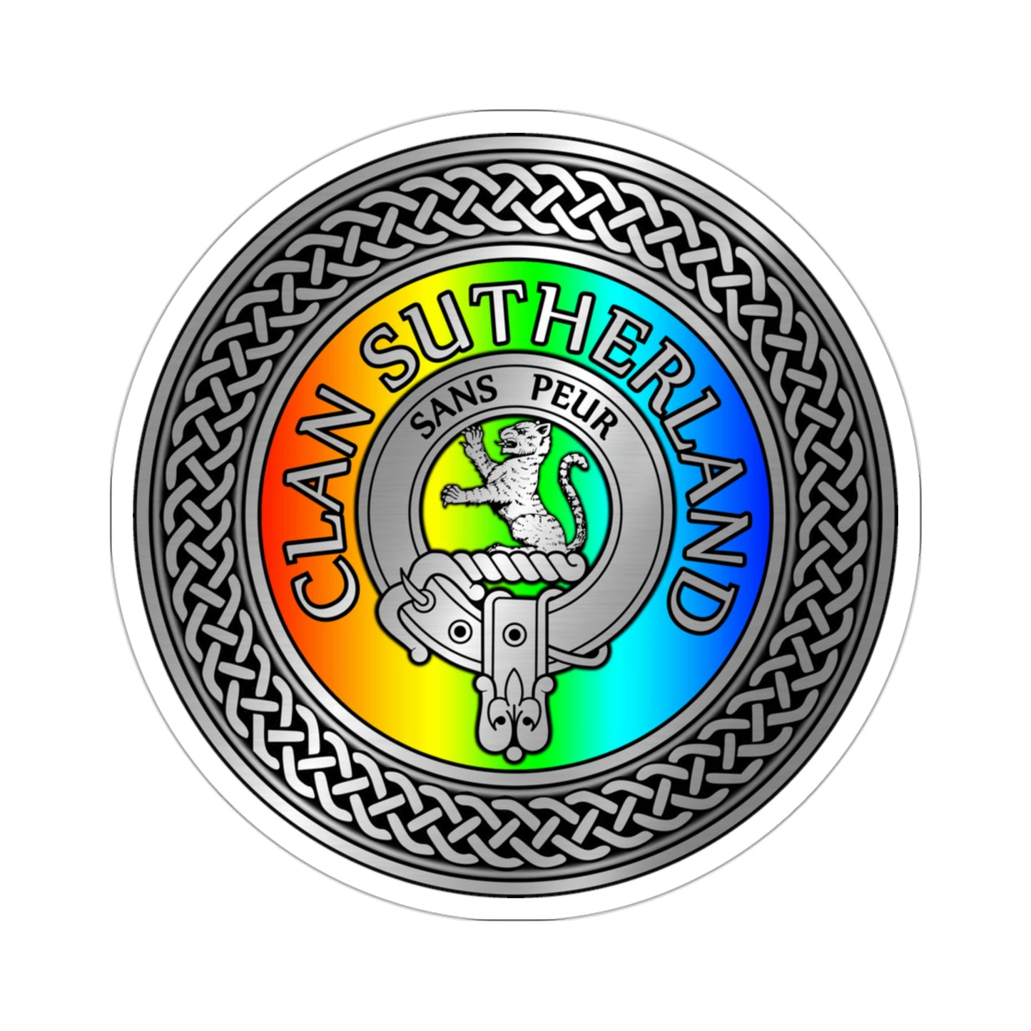 Clan Sutherland Crest & Rainbow Knot Kiss-Cut Stickers