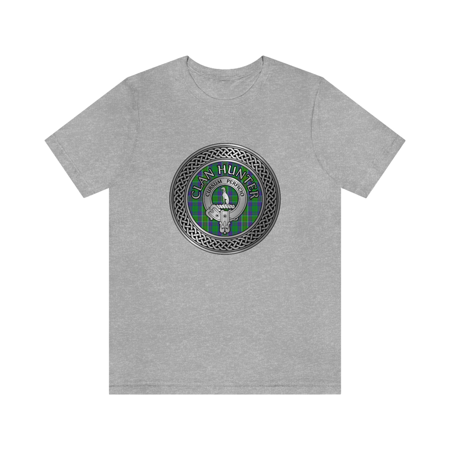 Clan Hunter Crest & Tartan Knot T-Shirt